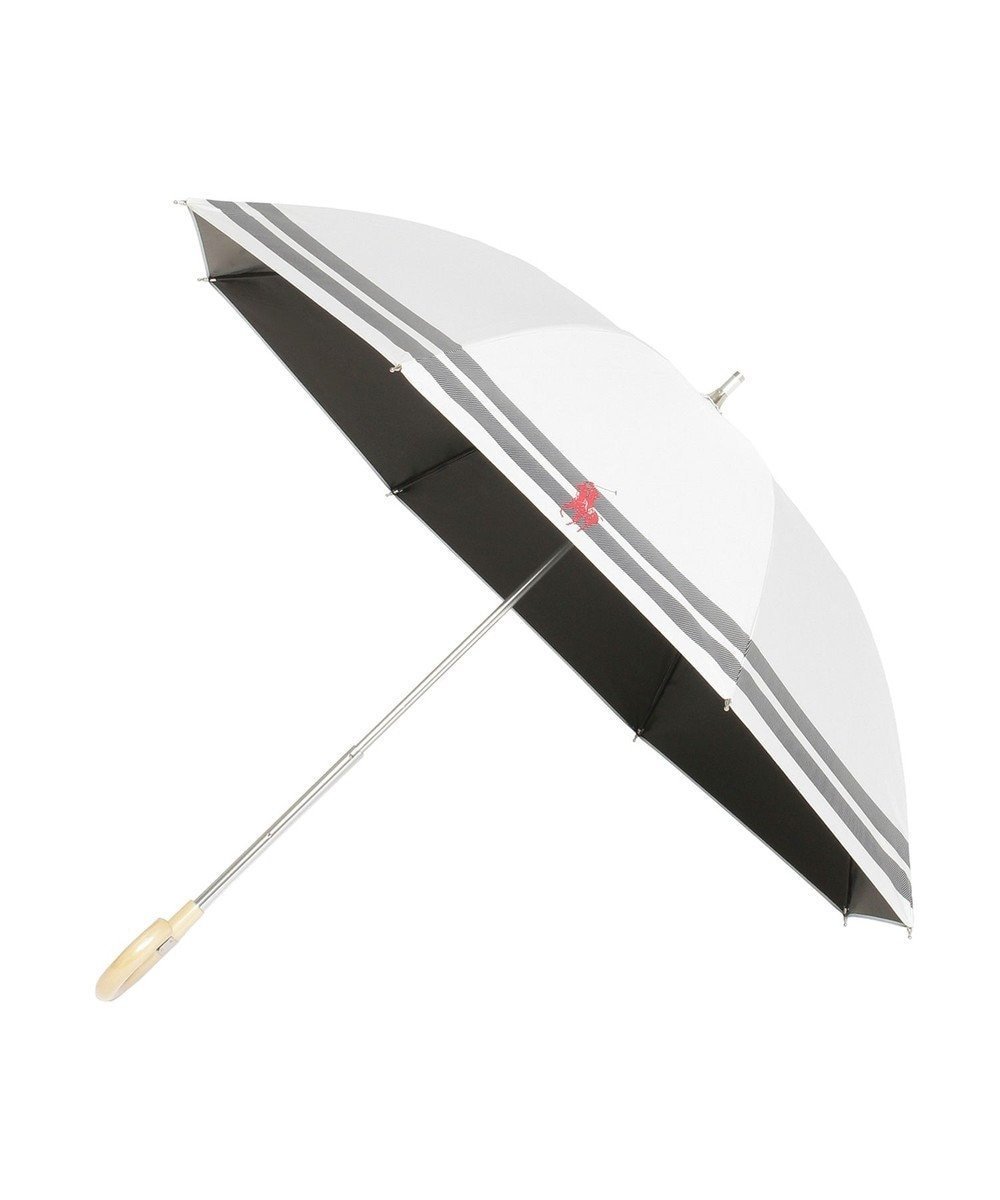 【ムーンバット/MOONBAT】のPOLO RALPH LAUREN(ポロ ラルフローレン)晴雨兼用日傘 ボーダー ポロポニー 長傘 遮光率100% 遮熱 UV インテリア・キッズ・メンズ・レディースファッション・服の通販 founy(ファニー) ファッション Fashion レディースファッション Fashion for Women レイングッズ・傘・晴雨兼用傘 Umbrellas & Rain Gear アイビー Ivy Pattern 傘 Umbrella, Parasol ニューヨーク New York, NYC Style ボーダー Border, Stripe 日傘 Parasol, UV Umbrella オフホワイト|ID: prp329100004659183 ipo3291000000033720484