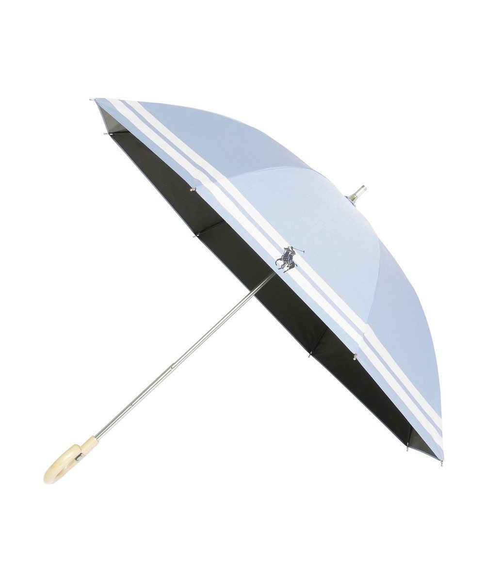 【ムーンバット/MOONBAT】のPOLO RALPH LAUREN(ポロ ラルフローレン)晴雨兼用日傘 ボーダー ポロポニー 長傘 遮光率100% 遮熱 UV インテリア・キッズ・メンズ・レディースファッション・服の通販 founy(ファニー) ファッション Fashion レディースファッション Fashion for Women レイングッズ・傘・晴雨兼用傘 Umbrellas & Rain Gear アイビー Ivy Pattern 傘 Umbrella, Parasol ニューヨーク New York, NYC Style ボーダー Border, Stripe 日傘 Parasol, UV Umbrella ペールスカイ|ID: prp329100004659183 ipo3291000000033720486