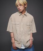 【ウィゴー/WEGO】の【ユニセックス着用ITEM】ミニマムチェックロゴシャツ(SS) ベージュチェック1|ID: prp329100004659187 ipo3291000000033720501