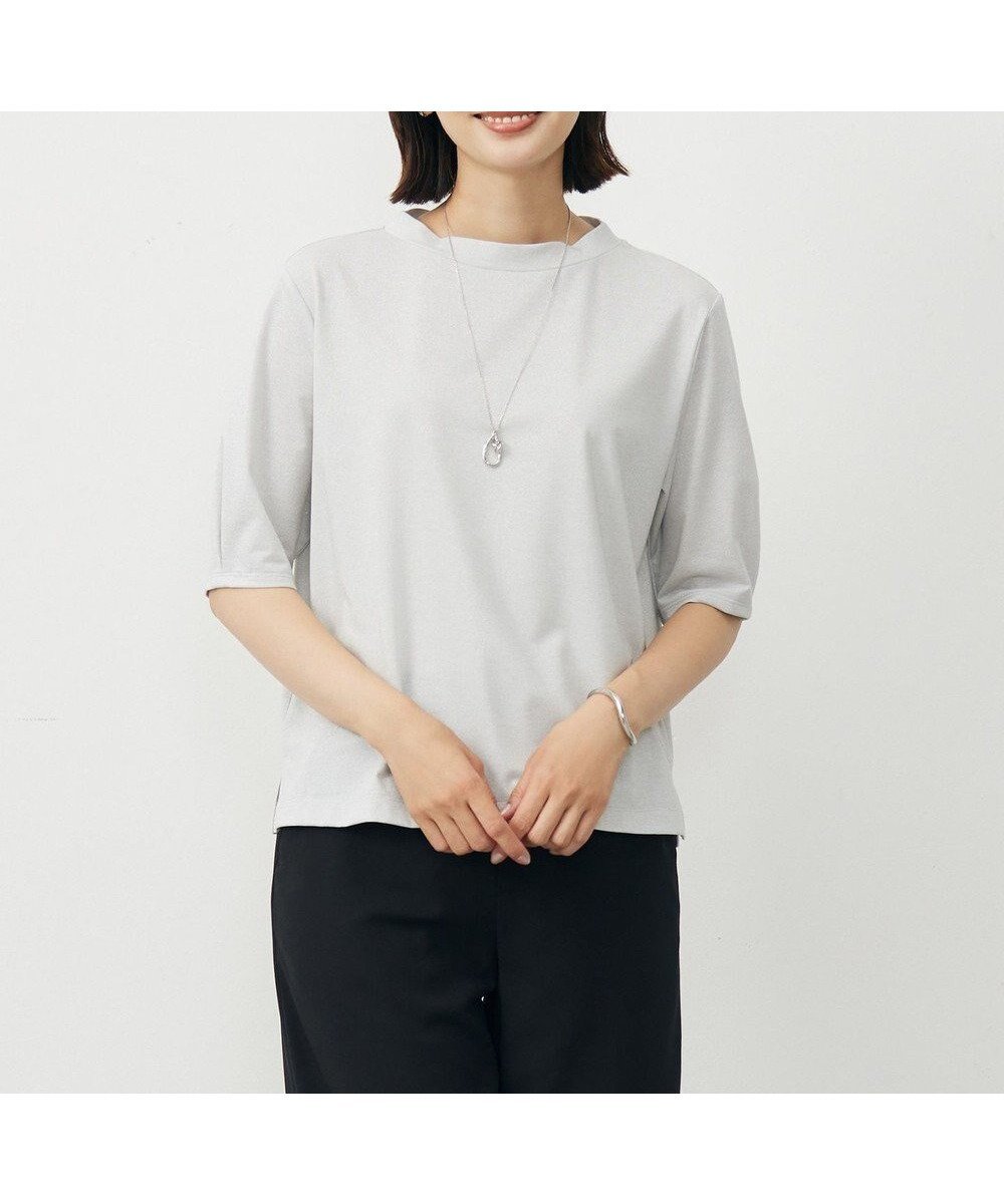 【ジェイ プレス/J.PRESS】の【洗える・接触冷感・UVカット】ラメ天竺 カットソー インテリア・キッズ・メンズ・レディースファッション・服の通販 founy(ファニー) ファッション Fashion レディースファッション Fashion for Women トップス・カットソー Cut & Sew Tops シャツ・ブラウス・オフィスカジュアル Elegant Blouses & Button-Ups ロングTシャツ・Tシャツ Longline T-Shirts & Tees カットソー・ベーシックTシャツ Cut-and-Sewn Tops / Stretch Tees & Basics インナー Innerwear カットソー Cut and Sewn Top カーディガン Cardigan, Knitwear コンパクト Compact, Small Size シルバー Silver, Metallic Silver シンプル Simple, Minimal ジャケット Jacket, Outerwear モックネック Mock Neck, Short Turtleneck ロング Long, Long-Length エレガント 上品 Elegant 夏 Summer 春 Spring S/S・春夏 SS, Spring/Summer, Warm Season 洗える Machine Washable シルバー系|ID: prp329100004659315 ipo3291000000034230652
