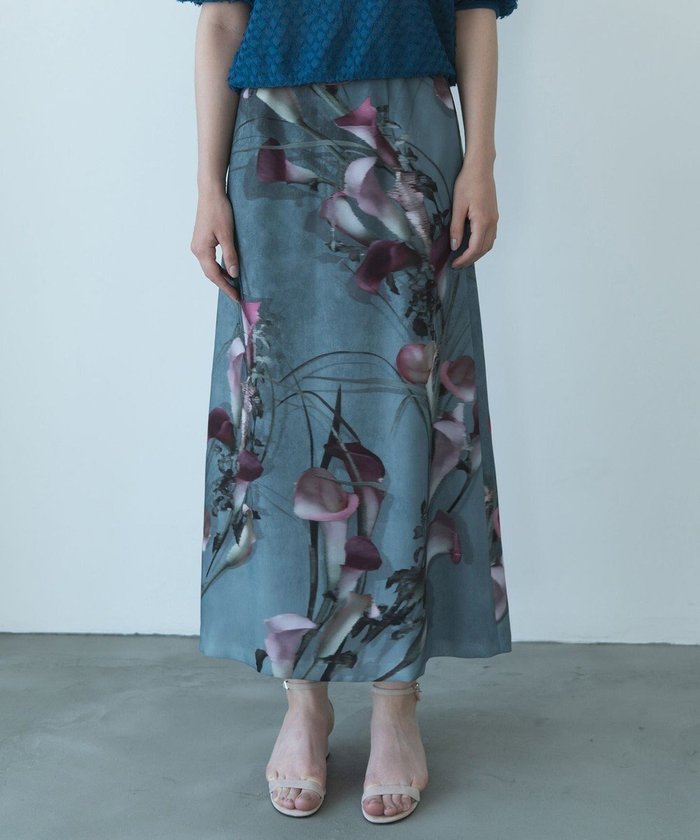 【自由区/JIYU-KU】の【カトリエムブーケ】Calla カラーモチーフスカート インテリア・キッズ・メンズ・レディースファッション・服の通販 founy(ファニー) https://founy.com/ ファッション Fashion レディースファッション Fashion for Women スカート Skirts サテン Satin, Glossy Fabric ストレッチ Stretch, Stretchy Fabric フラワー Flower, Floral フランス France, French フレンチ French, French Style プリント Print, Printed Pattern モチーフ Motif, Design Theme A/W・秋冬 Autumn/Winter |ID: prp329100004659326 ipo3291000000033721147