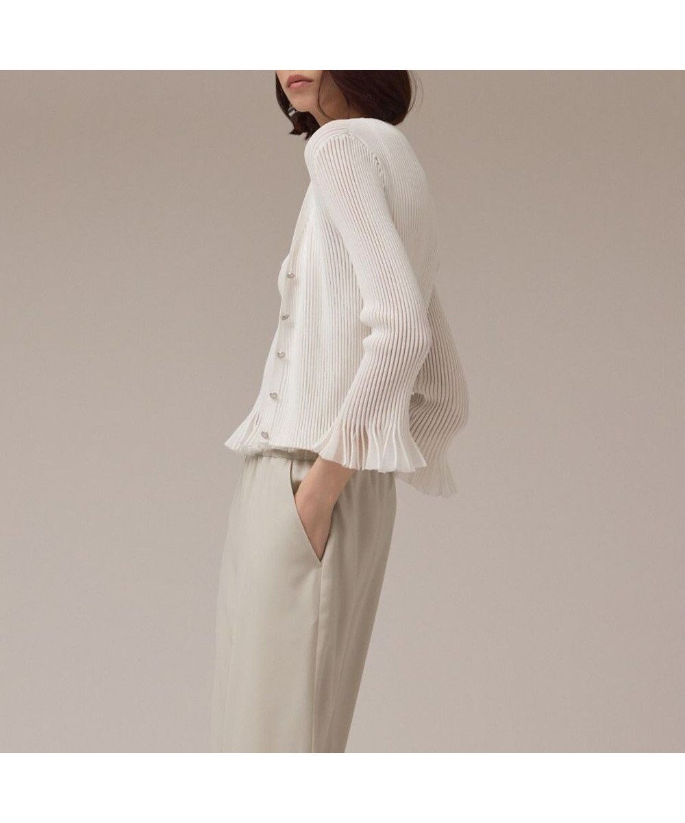 【グレース コンチネンタル/GRACE CONTINENTAL】のシアーフリルニットカーディガン 人気、トレンドファッション・服の通販 founy(ファニー) 　ファッション　Fashion　レディースファッション　Fashion for Women　トップス・カットソー　Cut & Sew Tops　ニット　Knit Tops & Sweaters　カーディガン・羽織り　Layered Style Cardigans　アンサンブル　Ensemble Set　春　Spring　カーディガン　Cardigan, Knitwear　シアー　Sheer, See-Through　トレンド　Trend, Trending Now　フェミニン　Feminine, Girly　フリル　Frill, Ruffle　S/S・春夏　SS, Spring/Summer, Warm Season　おすすめ　Recommended / Our Picks　夏　Summer　 other-1|ID: prp329100004659386 ipo3291000000033721401