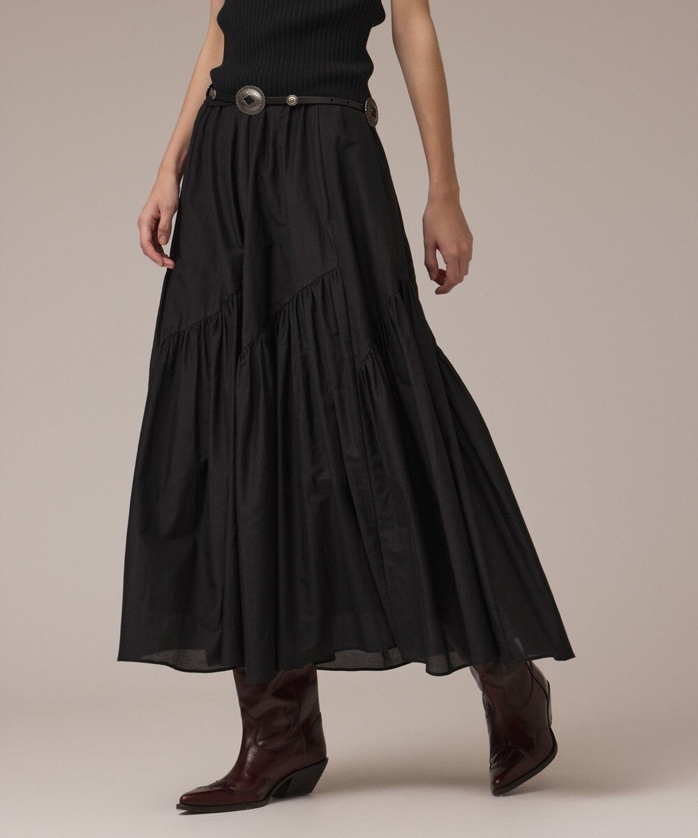 【グレース コンチネンタル/GRACE CONTINENTAL】のコットンシルクティアードスカート インテリア・キッズ・メンズ・レディースファッション・服の通販 founy(ファニー) 　ファッション　Fashion　レディースファッション　Fashion for Women　スカート　Skirts　ティアードスカート　Tiered Skirts　おすすめ　Recommended / Our Picks　イレギュラー　Irregular Design　シルク　Silk, 100% Silk　セットアップ　Set-Up, Coordinated Outfit　ティアード　Tiered, Tiered Style　ティアードスカート　Tiered Skirt, Flounced Skirt　バイアス　Bias, Diagonal Cut　フェミニン　Feminine, Girly　夏　Summer　春　Spring　S/S・春夏　SS, Spring/Summer, Warm Season　ブラック|ID: prp329100004659388 ipo3291000000033721410