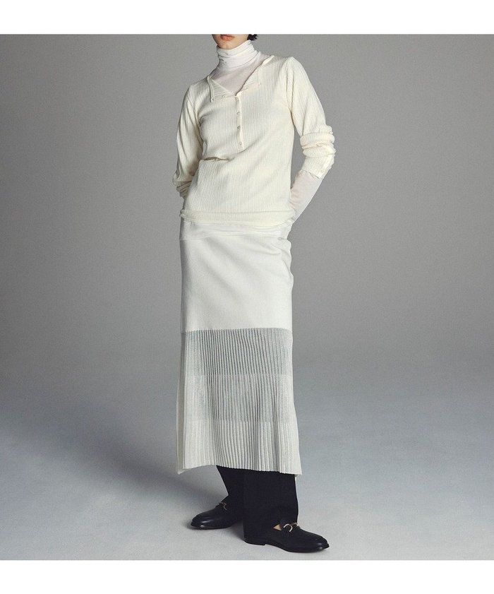 【アンクレイヴ/uncrave】のシアーニット コンビスカート インテリア・キッズ・メンズ・レディースファッション・服の通販 founy(ファニー) https://founy.com/ ファッション Fashion レディースファッション Fashion for Women スカート Skirts コンビ Combo, Combination Style シアー Sheer, See-Through フィット Fit, Slim Fit フレア Flare, Flared ワイドリブ Wide Rib, Wide Ribbed Knit A/W・秋冬 Autumn/Winter |ID: prp329100004659402 ipo3291000000033721459