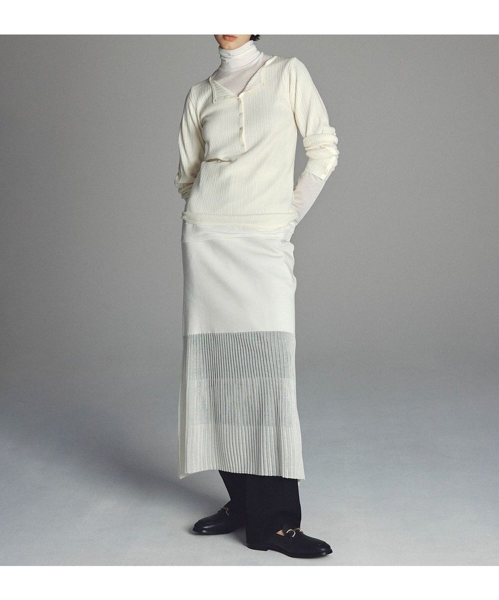 【アンクレイヴ/uncrave】のシアーニット コンビスカート 人気、トレンドファッション・服の通販 founy(ファニー) 　ファッション　Fashion　レディースファッション　Fashion for Women　スカート　Skirts　コンビ　Combo, Combination Style　シアー　Sheer, See-Through　フィット　Fit, Slim Fit　フレア　Flare, Flared　ワイドリブ　Wide Rib, Wide Ribbed Knit　A/W・秋冬　Autumn/Winter　 other-1|ID: prp329100004659402 ipo3291000000033721459