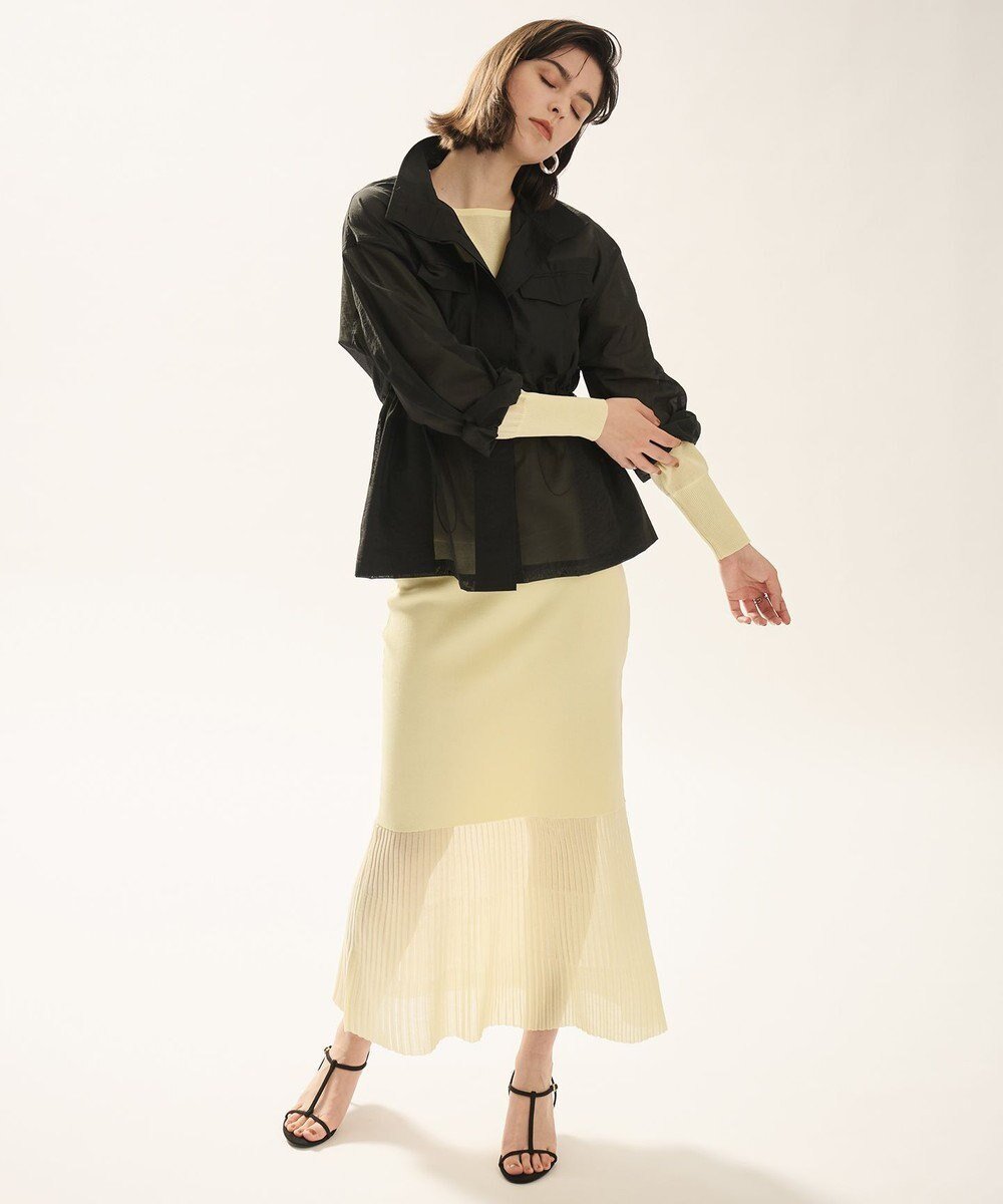 【アンクレイヴ/uncrave】のシアーニット コンビスカート インテリア・キッズ・メンズ・レディースファッション・服の通販 founy(ファニー) 　ファッション　Fashion　レディースファッション　Fashion for Women　スカート　Skirts　コンビ　Combo, Combination Style　シアー　Sheer, See-Through　フィット　Fit, Slim Fit　フレア　Flare, Flared　ワイドリブ　Wide Rib, Wide Ribbed Knit　A/W・秋冬　Autumn/Winter　クリームイエロー|ID: prp329100004659402 ipo3291000000033721461