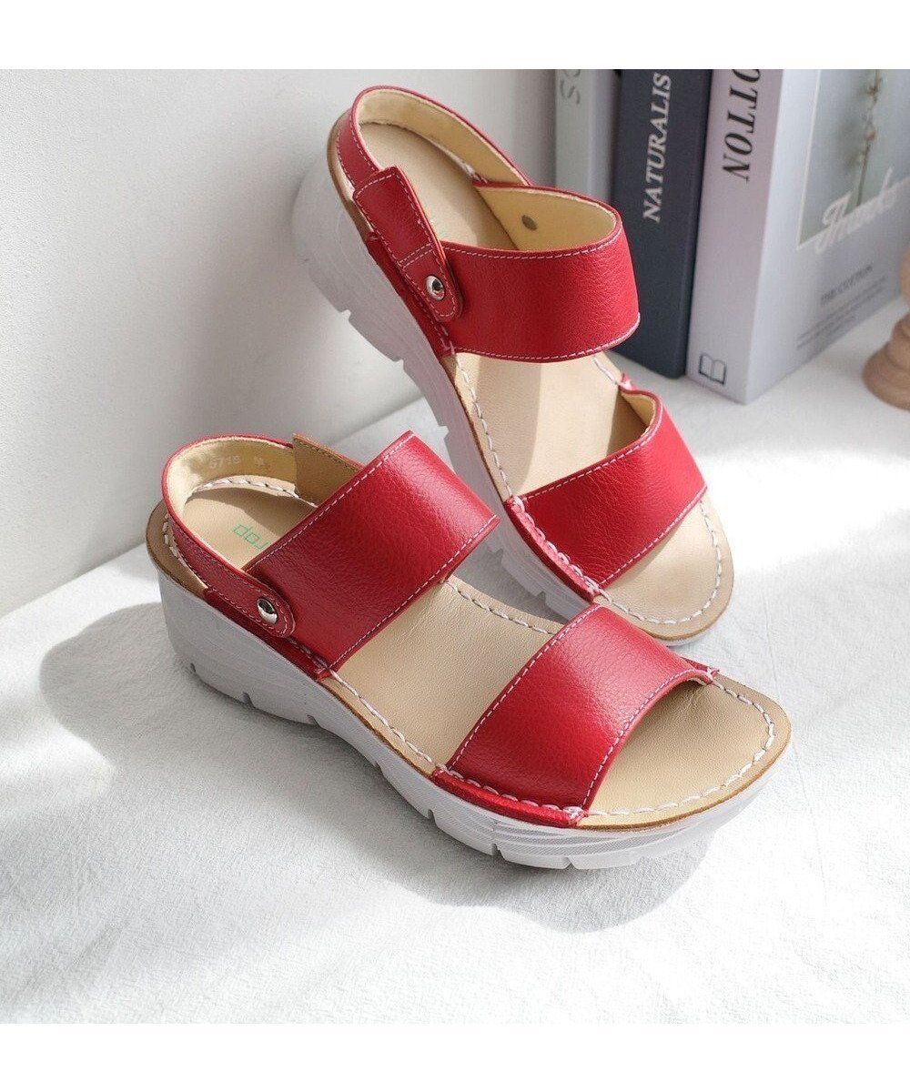 【ポインター/Pointer】の本革 超軽量2WAY ツーバンドサンダル インテリア・キッズ・メンズ・レディースファッション・服の通販 founy(ファニー) 　ファッション　Fashion　レディースファッション　Fashion for Women　インソール　Shoe Insole　春　Spring　クッション　Cushion, Throw Pillow　軽量　Lightweight, Ultra Light　サンダル　Sandals, Summer Shoes　人気　Popular, Best Seller　ミュール　Mule, Backless Shoes　S/S・春夏　SS, Spring/Summer, Warm Season　夏　Summer　レッド|ID: prp329100004659412 ipo3291000000033721499