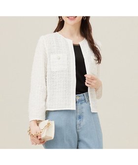 【エニィ スィス/any SiS】のリボンヤーンシアーツイード ジャケット 人気、トレンドファッション・服の通販 founy(ファニー) ファッション Fashion レディースファッション Fashion for Women アウター Coat / Outerwear Collection レディースジャケット・軽アウター Jackets ノーカラージャケット / シンプル上品コーデ Collarless Jackets 春 Spring カーディガン Cardigan, Knitwear グログラン Grosgrain, Grosgrain Ribbon ジャケット Jacket, Outerwear ツイード Twill, Twill Weave デニム Denim, Jeans Material トリミング Trimming, Decorative Edge トレンド Trend, Trending Now パール Pearl, Pearl Accent フロント Front, Front Design ポケット Pocket, Pocket Detail S/S・春夏 SS, Spring/Summer, Warm Season おすすめ Recommended / Our Picks 夏 Summer エレガント 上品 Elegant 新作・新入荷 New Arrivals / New In |ID:prp329100004659533