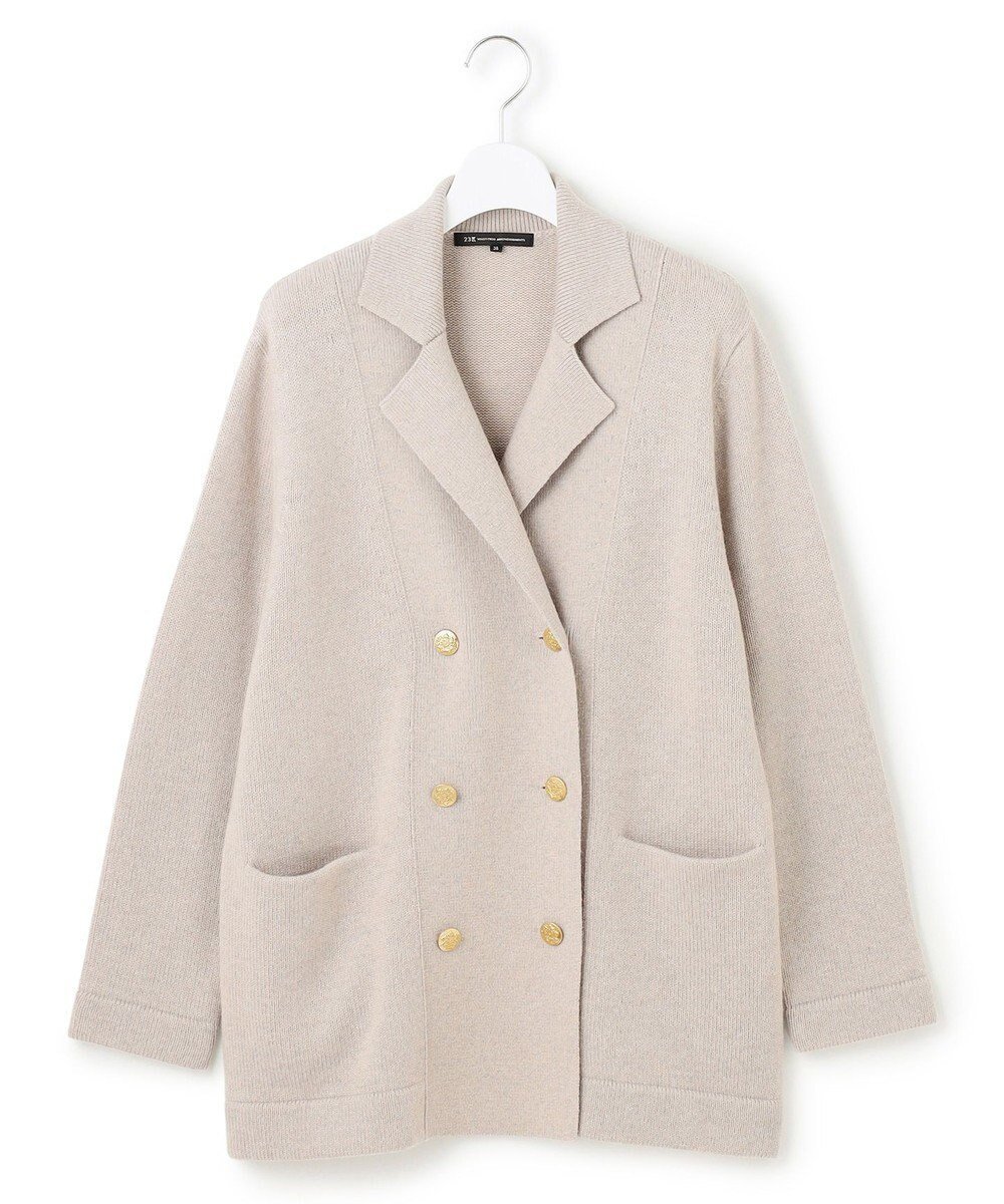 【23区/NIJYUSANKU】の【見上愛さん着用/先行予約/洗える】カシミヤブレンド ニット ジャケット インテリア・キッズ・メンズ・レディースファッション・服の通販 founy(ファニー) 　ファッション　Fashion　レディースファッション　Fashion for Women　アウター　Coat / Outerwear Collection　レディースジャケット・軽アウター　Jackets　テーラードジャケット / 通勤・きれいめスタイル　Tailored Jackets & Blazers　イタリア　Italy　洗える　Machine Washable　カーディガン　Cardigan, Knitwear　ジャケット　Jacket, Outerwear　メタル　Metal, Metal Parts　冬　Winter / This Winter　A/W・秋冬　Autumn/Winter　エレガント 上品　Elegant　2025年　2025　2025-2026秋冬・A/W　Autumn/Winter 2025–26 AW25–26　ベージュ系|ID: prp329100004659550 ipo3291000000033721971