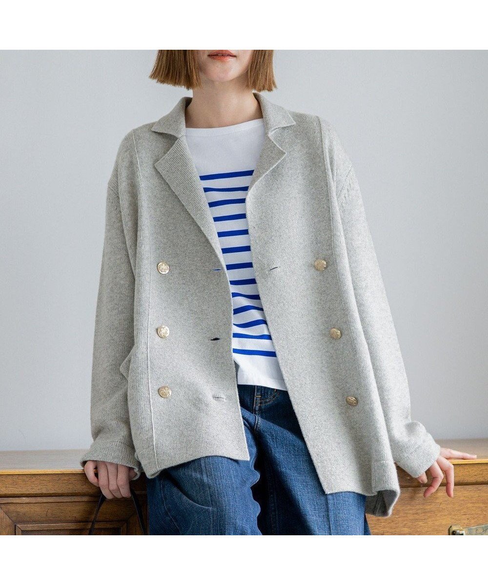 【23区/NIJYUSANKU】の【見上愛さん着用/Oggi11月号掲載】カシミヤブレンド ニット ジャケット インテリア・キッズ・メンズ・レディースファッション・服の通販 founy(ファニー) 　雑誌掲載アイテム　Magazine Picks & Fashion Features　ファッション雑誌　Fashion Magazines　オッジ　Oggi　ファッション　Fashion　レディースファッション　Fashion for Women　アウター　Coat / Outerwear Collection　レディースジャケット・軽アウター　Jackets　テーラードジャケット / 通勤・きれいめスタイル　Tailored Jackets & Blazers　イタリア　Italy　カーディガン　Cardigan, Knitwear　11月号　November Issue　ジャケット　Jacket, Outerwear　雑誌　Magazine, Fashion Magazine　メタル　Metal, Metal Parts　冬　Winter / This Winter　A/W・秋冬　Autumn/Winter　エレガント 上品　Elegant　2025年　2025　2025-2026秋冬・A/W　Autumn/Winter 2025–26 AW25–26　ライトグレー系|ID: prp329100004659550 ipo3291000000034071339