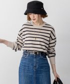 【23区/NIJYUSANKU】の【見上愛さん着用/洗える】ピュアカシミヤ クルーネック ニット ベージュ×チャコール|ID: prp329100004659557 ipo3291000000033722011