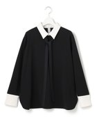 【アイシービー/iCB】の【先行予約・洗える】マラボーテWジョーゼット ボウタイ付きシャツカラートップス ブラック系|ID: prp329100004659591 ipo3291000000033722139