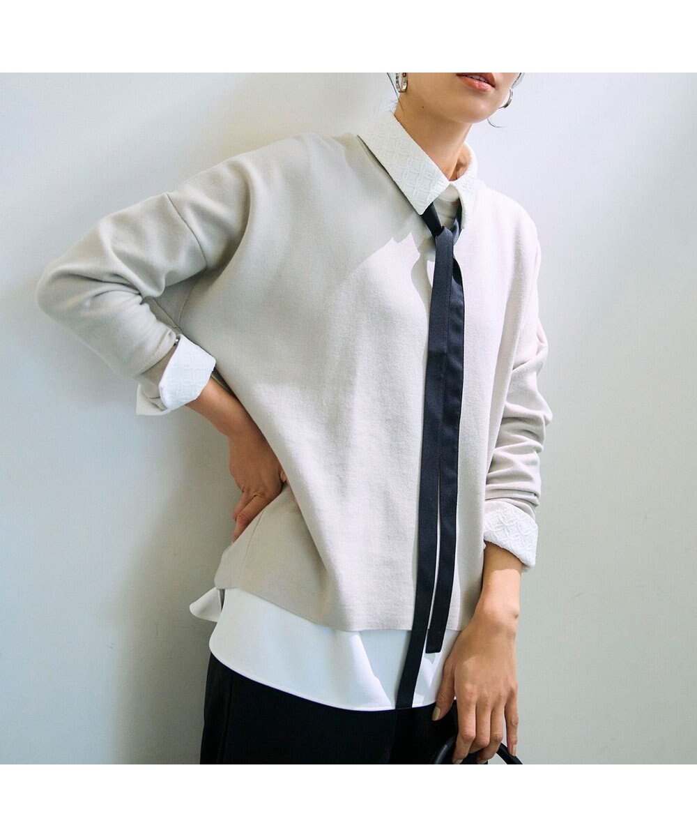 【アイシービー/iCB】の【WEB限定カラーあり】マラボーテWジョーゼット ボウタイ付きシャツカラートップス インテリア・キッズ・メンズ・レディースファッション・服の通販 founy(ファニー) 　ファッション　Fashion　レディースファッション　Fashion for Women　トップス・カットソー　Cut & Sew Tops　シャツ・ブラウス・オフィスカジュアル　Elegant Blouses & Button-Ups　ロングTシャツ・Tシャツ　Longline T-Shirts & Tees　カットソー・ベーシックTシャツ　Cut-and-Sewn Tops / Stretch Tees & Basics　インナー　Innerwear　カットソー　Cut and Sewn Top　カフス　Cuff Design　ジャケット　Jacket, Outerwear　ジョーゼット　Georgette, Semi-Sheer Fabric　人気　Popular, Best Seller　羽織　Haori, Light Jacket　マニッシュ　Mannish, Boyish　レース　Lace, Lace Fabric　A/W・秋冬　Autumn/Winter　おすすめ　Recommended / Our Picks　セレモニー　Ceremony　ビジネス 仕事 通勤　Business / Work / Commuting　2025年　2025　2025-2026秋冬・A/W　Autumn/Winter 2025–26 AW25–26　オフホワイト×レース襟[WEB限定]|ID: prp329100004659591 ipo3291000000035127434