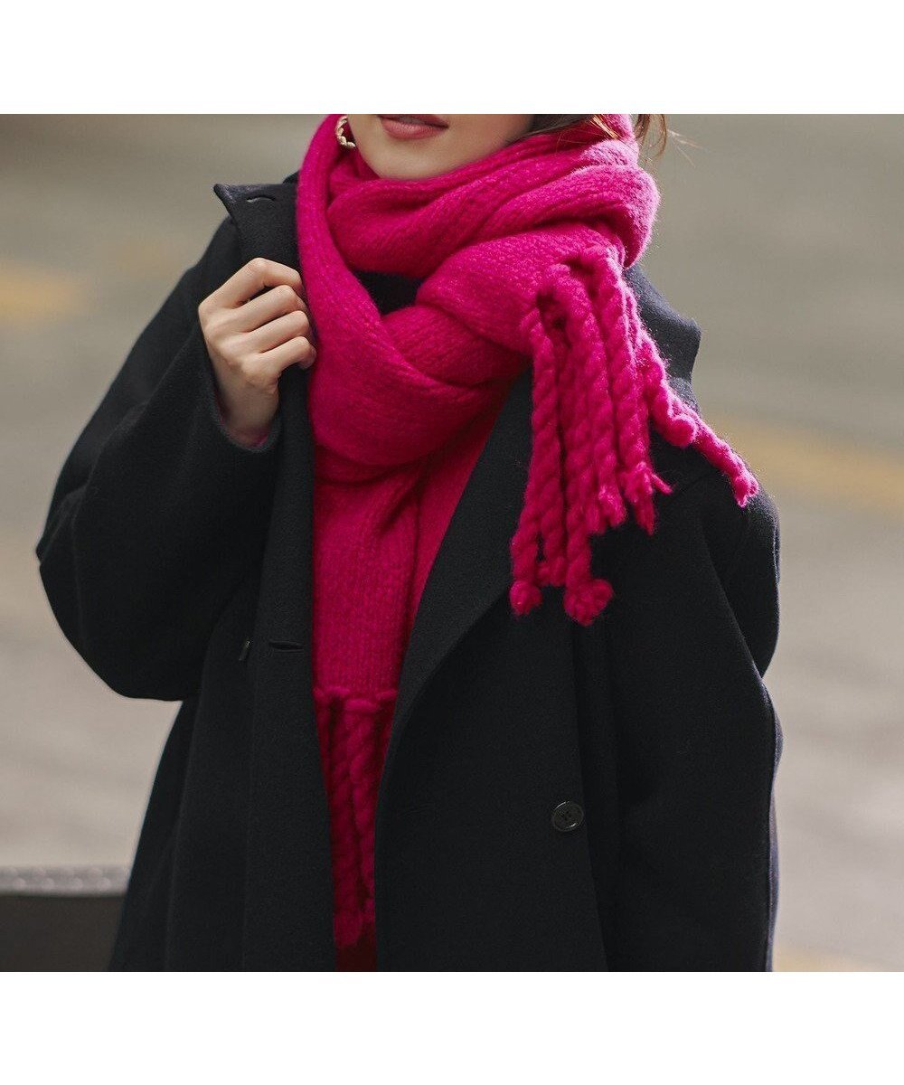 【23区/NIJYUSANKU】の【見上愛さん着用/STORY掲載】ブラッシュドエアーウール ニット マフラー インテリア・キッズ・メンズ・レディースファッション・服の通販 founy(ファニー) 　雑誌掲載アイテム　Magazine Picks & Fashion Features　ファッション雑誌　Fashion Magazines　ストーリィ　STORY　ファッション　Fashion　レディースファッション　Fashion for Women　トップス・カットソー　Cut & Sew Tops　ニット　Knit Tops & Sweaters　マフラー・スヌード / 冬小物の定番　Scarves & Mufflers　1月号　January Issue　イタリア　Italy　コレクション　Collection, Seasonal Line　軽量　Lightweight, Ultra Light　スタイリッシュ　Stylish, Fashionable　ストレッチ　Stretch, Stretchy Fabric　雑誌　Magazine, Fashion Magazine　ツイスト　Tweed, Tweed Fabric　ハンド　Hand, Handmade　フリンジ　Fringe, Tassel　マフラー　Scarf, Muffler　モダン　Modern, Contemporary　A/W・秋冬　Autumn/Winter　冬　Winter / This Winter　おすすめ　Recommended / Our Picks　2025年　2025　2025-2026秋冬・A/W　Autumn/Winter 2025–26 AW25–26　マゼンタ系|ID: prp329100004659610 ipo3291000000034633504