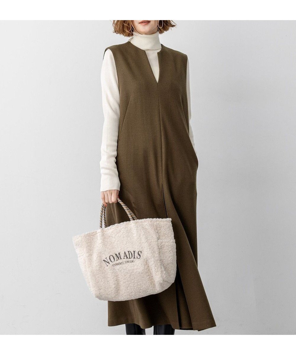 【23区/NIJYUSANKU】のウールミルドジャージー ボックスタック ジャンパースカート インテリア・キッズ・メンズ・レディースファッション・服の通販 founy(ファニー) 　ファッション　Fashion　レディースファッション　Fashion for Women　スカート　Skirts　インナー　Innerwear　カットソー　Cut and Sewn Top　シアー　Sheer, See-Through　ストレッチ　Stretch, Stretchy Fabric　フォルム　Silhouette, Form　ボックス　Boxy, Box Shape　A/W・秋冬　Autumn/Winter　冬　Winter / This Winter　2025年　2025　2025-2026秋冬・A/W　Autumn/Winter 2025–26 AW25–26　カーキ系|ID: prp329100004659624 ipo3291000000034145691