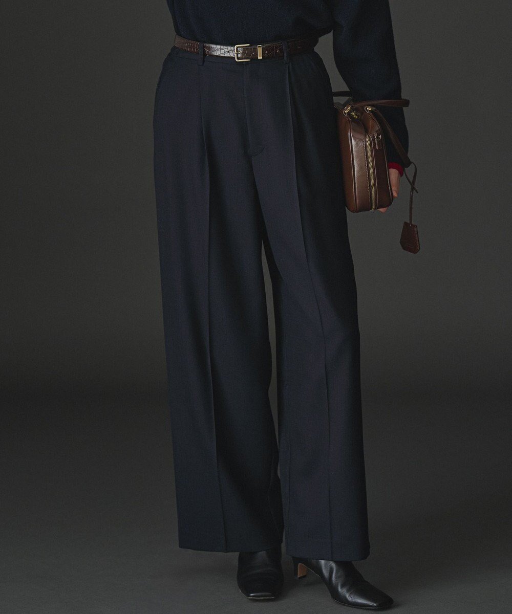 【23区/NIJYUSANKU】の【滝沢眞規子さん着用/VERY掲載/洗える】TWビエラ タック ワイド パンツ インテリア・キッズ・メンズ・レディースファッション・服の通販 founy(ファニー) 　雑誌掲載アイテム　Magazine Picks & Fashion Features　ファッション雑誌　Fashion Magazines　ヴェリィ　VERY　ファッションモデル・俳優・女優　Models　女性　Women　滝沢眞規子　Takizawa Makiko　ファッション　Fashion　レディースファッション　Fashion for Women　パンツ　Pants & Trousers　イレギュラーヘム　Irregular Hem　ウォッシャブル　Machine Washable　洗える　Machine Washable　ギャザー　Gathered, Ruffled　12月号　December Issue　シンプル　Simple, Minimal　雑誌　Magazine, Fashion Magazine　ドレープ　Drape, Draping Fabric　ワイド　Wide, Wide Fit　冬　Winter / This Winter　A/W・秋冬　Autumn/Winter　2025年　2025　2025-2026秋冬・A/W　Autumn/Winter 2025–26 AW25–26　ネイビー系|ID: prp329100004659626 ipo3291000000034837147