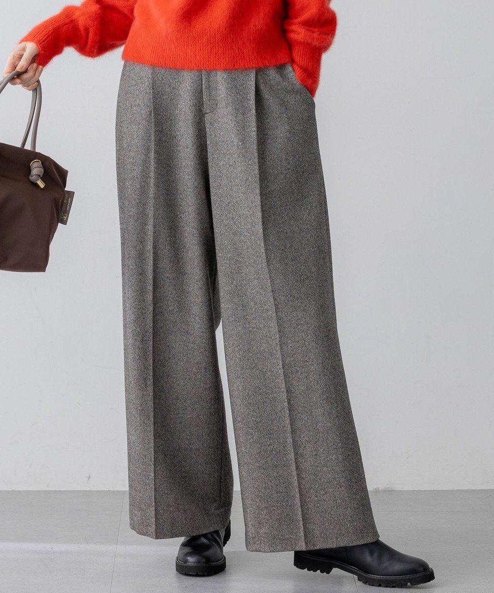 【23区/NIJYUSANKU】のラメミックスツイード タック ワイド パンツ インテリア・キッズ・メンズ・レディースファッション・服の通販 founy(ファニー) 　ファッション　Fashion　レディースファッション　Fashion for Women　パンツ　Pants & Trousers　エレガント 上品　Elegant　クロップド　Cropped, Short Length　ストレッチ　Stretch, Stretchy Fabric　ツイード　Twill, Twill Weave　トレンド　Trend, Trending Now　モノトーン　Monotone, Black and White　ワイド　Wide, Wide Fit　A/W・秋冬　Autumn/Winter　冬　Winter / This Winter　2025年　2025　2025-2026秋冬・A/W　Autumn/Winter 2025–26 AW25–26　モノトーン系|ID: prp329100004659628 ipo3291000000035608025