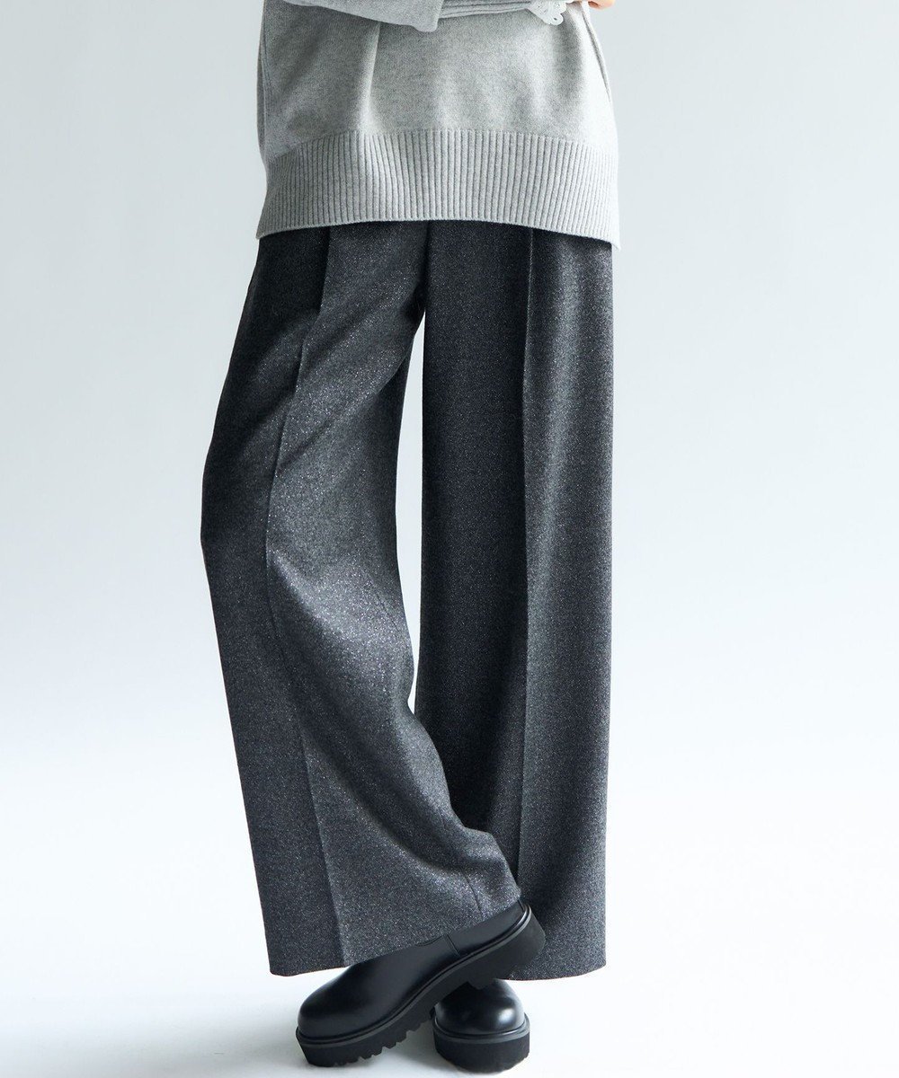 【23区/NIJYUSANKU】のラメミックスツイード タック ワイド パンツ インテリア・キッズ・メンズ・レディースファッション・服の通販 founy(ファニー) 　ファッション　Fashion　レディースファッション　Fashion for Women　パンツ　Pants & Trousers　エレガント 上品　Elegant　クロップド　Cropped, Short Length　ストレッチ　Stretch, Stretchy Fabric　ツイード　Twill, Twill Weave　トレンド　Trend, Trending Now　モノトーン　Monotone, Black and White　ワイド　Wide, Wide Fit　A/W・秋冬　Autumn/Winter　冬　Winter / This Winter　2025年　2025　2025-2026秋冬・A/W　Autumn/Winter 2025–26 AW25–26　チャコール系|ID: prp329100004659628 ipo3291000000035608026