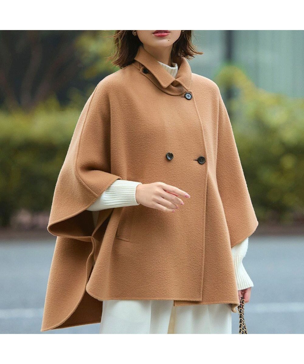 【23区/NIJYUSANKU】の【見上愛さん着用/Oggi11月号掲載】ウールライトリバー ポンチョシルエット コート インテリア・キッズ・メンズ・レディースファッション・服の通販 founy(ファニー) 　雑誌掲載アイテム　Magazine Picks & Fashion Features　ファッション雑誌　Fashion Magazines　オッジ　Oggi　ファッション　Fashion　レディースファッション　Fashion for Women　アウター　Coat / Outerwear Collection　コート・ロングコート・ピーコート　Long Coats, Peacoats & More　レディースジャケット・軽アウター　Jackets　ポンチョ・ケープコート　Ponchos & Capes　クラシカル　Classical, Vintage-Inspired　11月号　November Issue　ジャケット　Jacket, Outerwear　雑誌　Magazine, Fashion Magazine　バランス　Balance, Style Balance　フラップ　Flap, Flap Pocket　フロント　Front, Front Design　ボトム　Bottoms, Lower Wear　ポンチョ　Poncho, Cape Style　防寒　Cold Protection, Winter-Ready　リラックス　Relax, Relaxed Fit　A/W・秋冬　Autumn/Winter　冬　Winter / This Winter　エレガント 上品　Elegant　2025年　2025　2025-2026秋冬・A/W　Autumn/Winter 2025–26 AW25–26　キャメル系|ID: prp329100004659630 ipo3291000000034329860