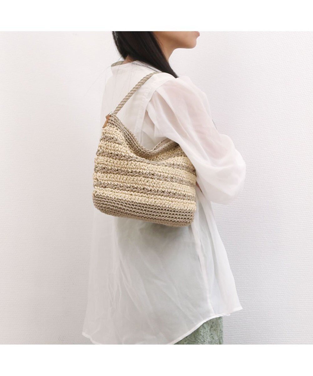 【アンビリオン/UNBILLION】のカシュカシュ cachecache / ボーダーコンビ編みワンハンドル2wayミニトート インテリア・キッズ・メンズ・レディースファッション・服の通販 founy(ファニー) 　ファッション　Fashion　レディースファッション　Fashion for Women　バッグ　Bags　カラフル　Colorful Design　コンビ　Combo, Combination Style　ショルダー　Shoulder, Shoulder Strap　シンプル　Simple, Minimal　財布　Wallet, Purse　ハンド　Hand, Handmade　ペーパー　Paper, Kraft Paper　ボーダー　Border, Stripe　ポケット　Pocket, Pocket Detail　ミックス　Mix, Mixed Style　モチーフ　Motif, Design Theme　再入荷　Restock / Back in Stock　ベージュ|ID: prp329100004659669 ipo3291000000033722493
