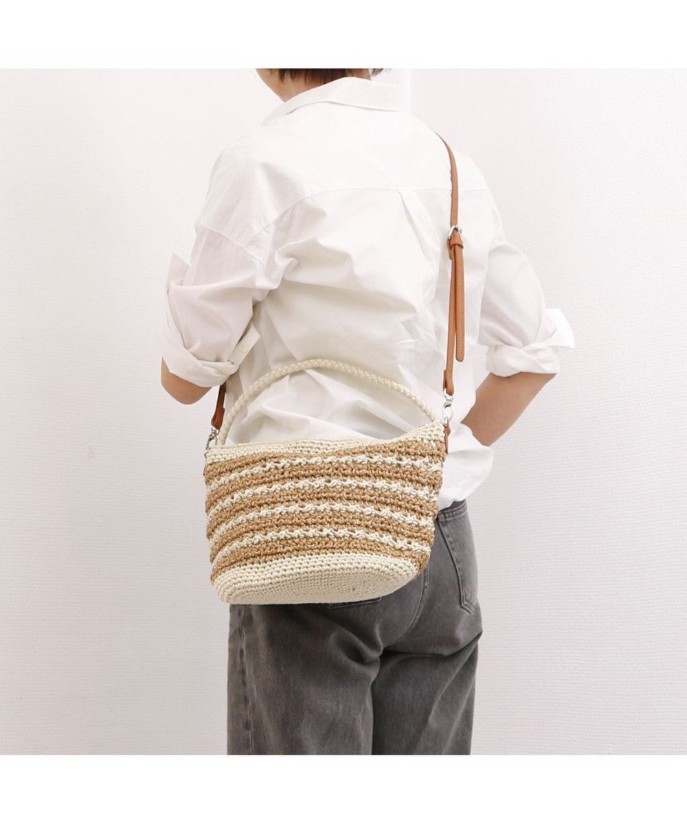 【アンビリオン/UNBILLION】のカシュカシュ cachecache / ボーダーコンビ編みワンハンドル2wayミニトート インテリア・キッズ・メンズ・レディースファッション・服の通販 founy(ファニー) 　ファッション　Fashion　レディースファッション　Fashion for Women　バッグ　Bags　カラフル　Colorful Design　コンビ　Combo, Combination Style　ショルダー　Shoulder, Shoulder Strap　シンプル　Simple, Minimal　財布　Wallet, Purse　ハンド　Hand, Handmade　ペーパー　Paper, Kraft Paper　ボーダー　Border, Stripe　ポケット　Pocket, Pocket Detail　ミックス　Mix, Mixed Style　モチーフ　Motif, Design Theme　再入荷　Restock / Back in Stock　アイボリー|ID: prp329100004659669 ipo3291000000033722494
