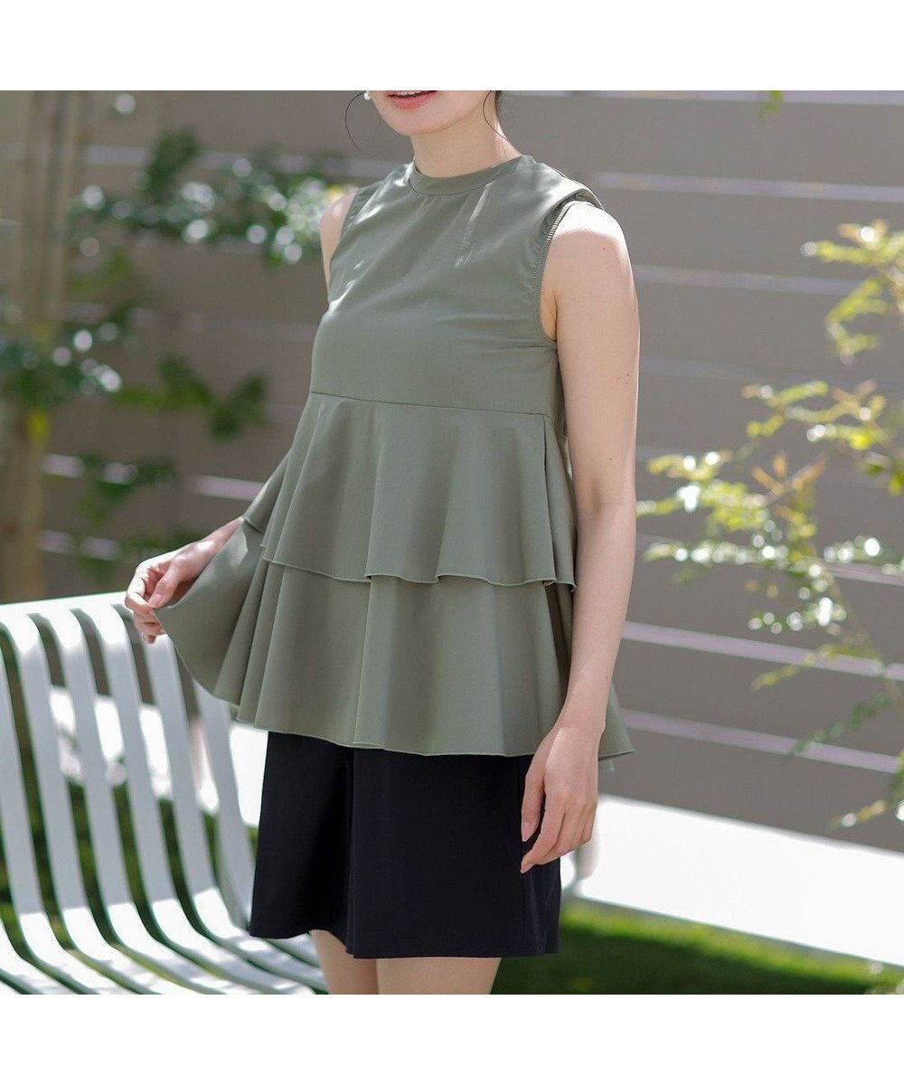 【エニィ スィス/any SiS】の【3SET】ティアード スイムウェア インテリア・キッズ・メンズ・レディースファッション・服の通販 founy(ファニー) 　ファッション　Fashion　レディースファッション　Fashion for Women　水着　Swimwear　レディース水着・ビーチウェア　Swimwear & Beachwear　インナー　Innerwear　春　Spring　今季　This Season, Current Season　ショーツ　Shorts, Short Pants　ストレッチ　Stretch, Stretchy Fabric　ティアード　Tiered, Tiered Style　フリル　Frill, Ruffle　ポケット　Pocket, Pocket Detail　水着　Swimsuit, Swimwear　楽ちん　Easy Fit, Comfortable　S/S・春夏　SS, Spring/Summer, Warm Season　おすすめ　Recommended / Our Picks　夏　Summer　新作・新入荷　New Arrivals / New In　カーキ×ブラック|ID: prp329100004659674 ipo3291000000034295766