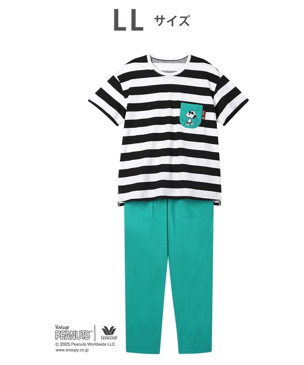 【ワコール/WACOAL】のワコール_リラックス&スリープ パジャマ 4分袖 長ズボン 綿100%(本体) PEANUTS スヌーピー レディース FDT155 /ワコール 人気、トレンドファッション・服の通販 founy(ファニー) ファッション Fashion レディースファッション Fashion for Women トップス・カットソー Cut & Sew Tops おすすめ Recommended / Our Picks シンプル Simple, Minimal セットアップ Set-Up, Coordinated Outfit パジャマ Pajamas, Sleepwear ボトム Bottoms, Lower Wear ボーダー Border, Stripe ポケット Pocket, Pocket Detail リラックス Relax, Relaxed Fit 無地 Plain, Solid Color other-1|ID: prp329100004659711 ipo3291000000034200267