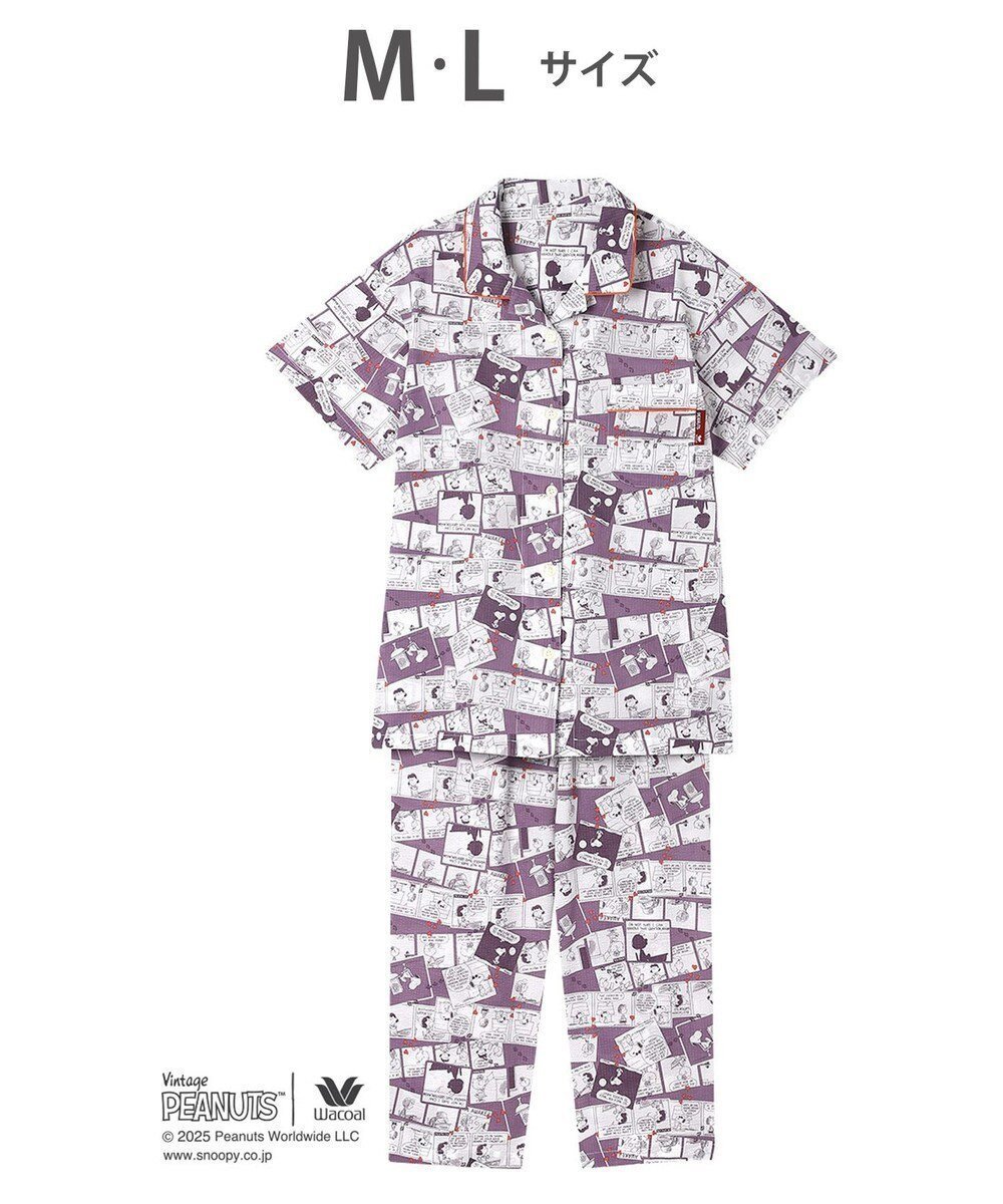 【ワコール/WACOAL】のワコール_リラックス&スリープ パジャマ 5分袖 半袖 8分丈 綿100%(本体) PEANUTS スヌーピー レディース FDT157 /ワコール インテリア・キッズ・メンズ・レディースファッション・服の通販 founy(ファニー) ファッション Fashion レディースファッション Fashion for Women トップス・カットソー Cut & Sew Tops キャラクター Character, Licensed Characters ギフト プレゼント Gift / Present パジャマ Pajamas, Sleepwear プリント Print, Printed Pattern ベーシック Basic, Essential ボトム Bottoms, Lower Wear リラックス Relax, Relaxed Fit 半袖 Short Sleeve, Half Sleeve エンジ|ID: prp329100004659712 ipo3291000000034200271