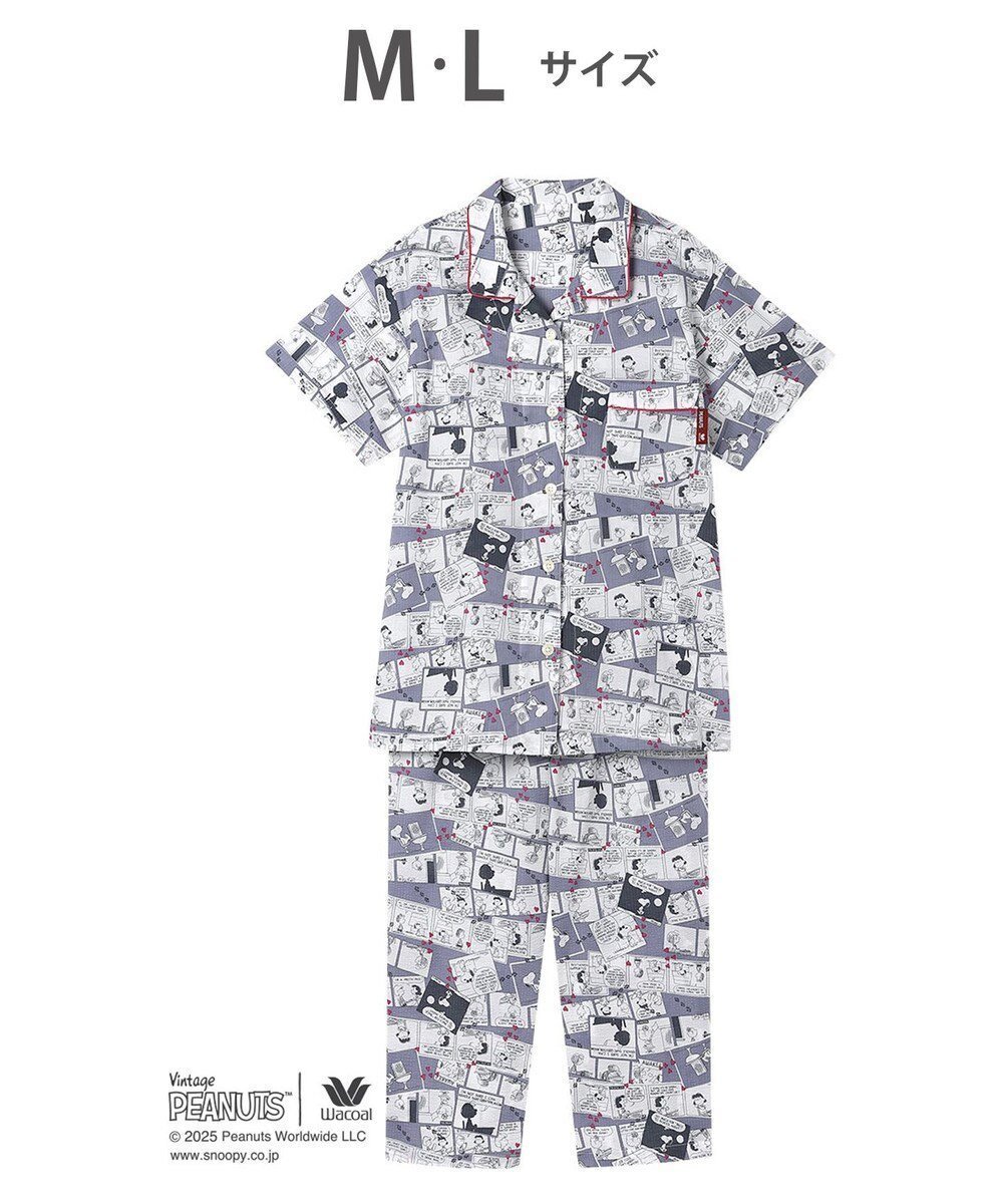 【ワコール/WACOAL】のワコール_リラックス&スリープ パジャマ 5分袖 半袖 8分丈 綿100%(本体) PEANUTS スヌーピー レディース FDT157 /ワコール インテリア・キッズ・メンズ・レディースファッション・服の通販 founy(ファニー) ファッション Fashion レディースファッション Fashion for Women トップス・カットソー Cut & Sew Tops キャラクター Character, Licensed Characters ギフト プレゼント Gift / Present パジャマ Pajamas, Sleepwear プリント Print, Printed Pattern ベーシック Basic, Essential ボトム Bottoms, Lower Wear リラックス Relax, Relaxed Fit 半袖 Short Sleeve, Half Sleeve グレー|ID: prp329100004659712 ipo3291000000034200272