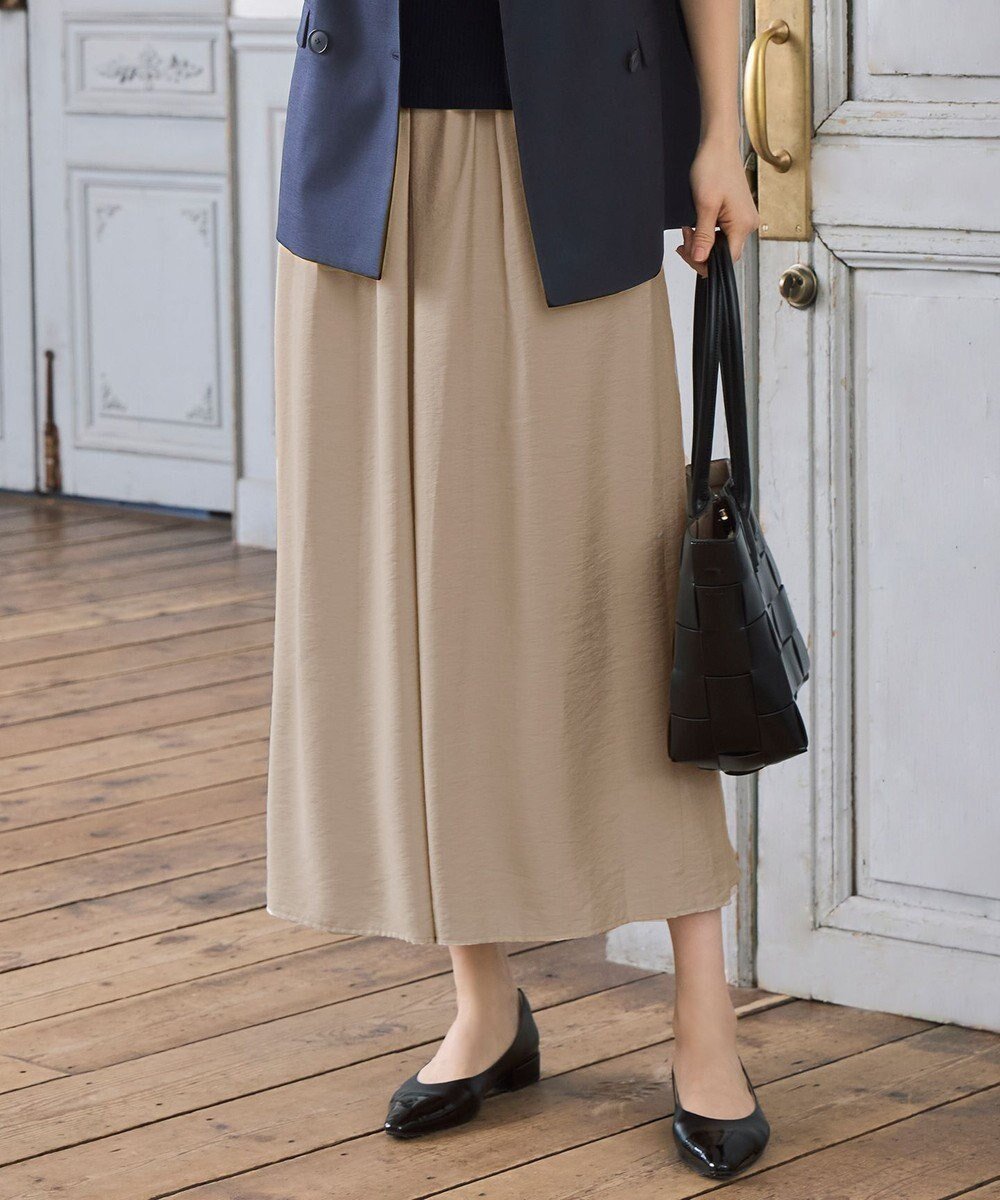 【自由区/JIYU-KU】の【セットアップ対応・接触冷感・UVケア・洗える】エアリーツイルキュロット パンツ インテリア・キッズ・メンズ・レディースファッション・服の通販 founy(ファニー) 　ファッション　Fashion　レディースファッション　Fashion for Women　セットアップ　Matching Sets　レディースパンツ・ボトムス　Pants & Trousers / Bottoms　おすすめ　Recommended / Our Picks　とろみ　Fluid, Flowy Fabric　キュロット　Culottes, Wide Shorts　ギャザー　Gathered, Ruffled　セットアップ　Set-Up, Coordinated Outfit　ツイル　Twist, Twisted Detail　ドレープ　Drape, Draping Fabric　バランス　Balance, Style Balance　リラックス　Relax, Relaxed Fit　夏　Summer　春　Spring　S/S・春夏　SS, Spring/Summer, Warm Season　洗える　Machine Washable　ベージュ|ID: prp329100004659724 ipo3291000000033722822