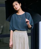 【23区/NIJYUSANKU】の【吸水速乾/UVカット/接触冷感】ストレッチジョーゼット ランタンスリーブ カットソー ダークグリーン系|ID: prp329100004659743 ipo3291000000033722992