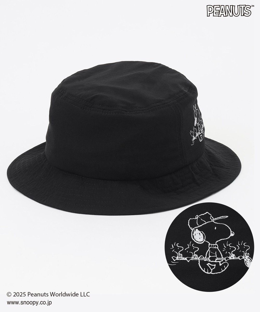 【23区 ゴルフ/NIJYUSANKU GOLF】の【UNISEX】『PEANUTS』コラボ バケットハット インテリア・キッズ・メンズ・レディースファッション・服の通販 founy(ファニー) ファッション Fashion レディースファッション Fashion for Women キャップ&ハット Hats & Caps ユニセックス Unisex, Genderless おすすめ Recommended / Our Picks イラスト Illustration コラボ Collaboration, Collab フロント Front, Front Design プリント Print, Printed Pattern メッシュ Mesh, Net Fabric ラウンド Round, Round Neck 帽子 Hat, Headwear ブラック系|ID: prp329100004659760 ipo3291000000033723134