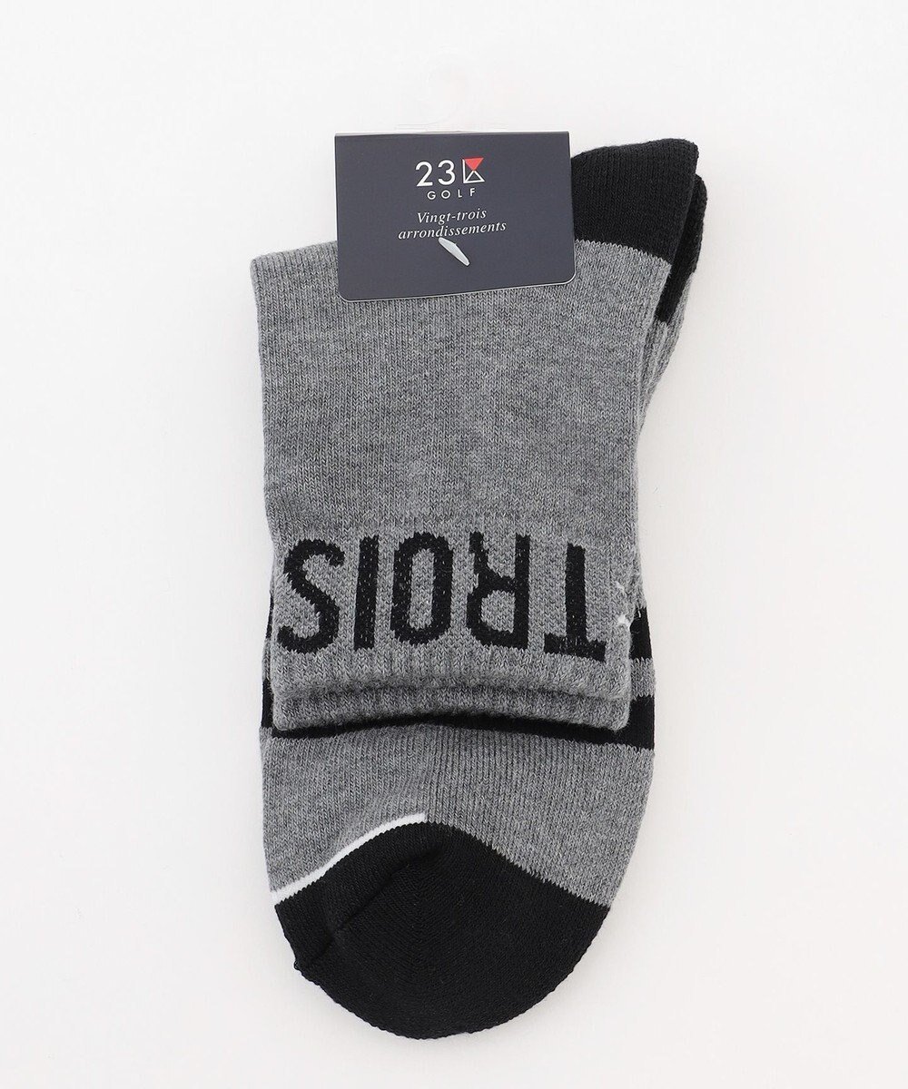 【23区 ゴルフ/23区GOLF / MEN】の【MEN】ロゴラインハーフソックス 15cm インテリア・キッズ・メンズ・レディースファッション・服の通販 founy(ファニー) 　ファッション　Fashion　メンズファッション　Fashion for Men　シューズ・靴　Shoes　アクリル　Acrylic Material　抗菌　Antibacterial, Bacteria-Resistant　シンプル　Simple, Minimal　スポーツ　Sports, Activewear　ソックス　Socks, Hosiery　トレンド　Trend, Trending Now　ハーフ　Half, Half-Length　フィット　Fit, Slim Fit　おすすめ　Recommended / Our Picks　ゴルフ　Golf　ライトグレー系|ID: prp329100004659827 ipo3291000000033723612