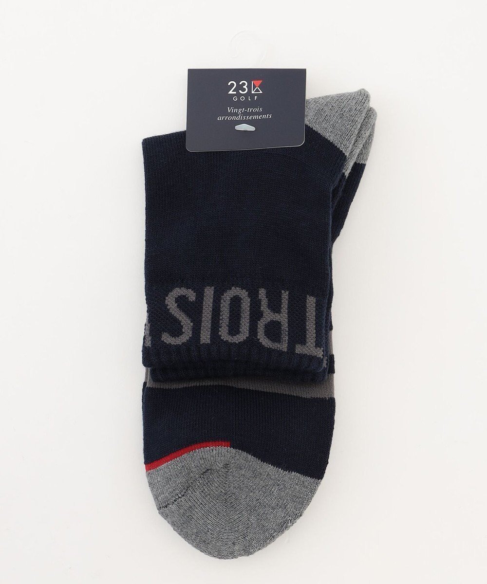 【23区 ゴルフ/23区GOLF / MEN】の【MEN】ロゴラインハーフソックス 15cm インテリア・キッズ・メンズ・レディースファッション・服の通販 founy(ファニー) 　ファッション　Fashion　メンズファッション　Fashion for Men　シューズ・靴　Shoes　アクリル　Acrylic Material　抗菌　Antibacterial, Bacteria-Resistant　シンプル　Simple, Minimal　スポーツ　Sports, Activewear　ソックス　Socks, Hosiery　トレンド　Trend, Trending Now　ハーフ　Half, Half-Length　フィット　Fit, Slim Fit　おすすめ　Recommended / Our Picks　ゴルフ　Golf　ネイビー系|ID: prp329100004659827 ipo3291000000033723615