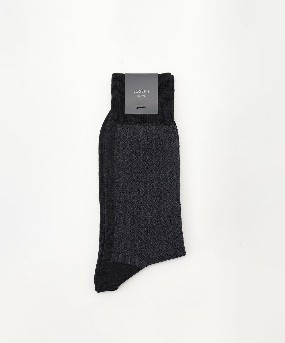 【ジョゼフ オム/JOSEPH HOMME / MEN】のフォレストダイヤパターン ソックス インテリア・キッズ・メンズ・レディースファッション・服の通販 founy(ファニー) 　ファッション　Fashion　メンズファッション　Fashion for Men　シューズ・靴　Shoes　ソックス　Socks, Hosiery　ビジネス 仕事 通勤　Business / Work / Commuting　冬　Winter / This Winter　夏　Summer　ブラック系3|ID: prp329100004659847 ipo3291000000034294977