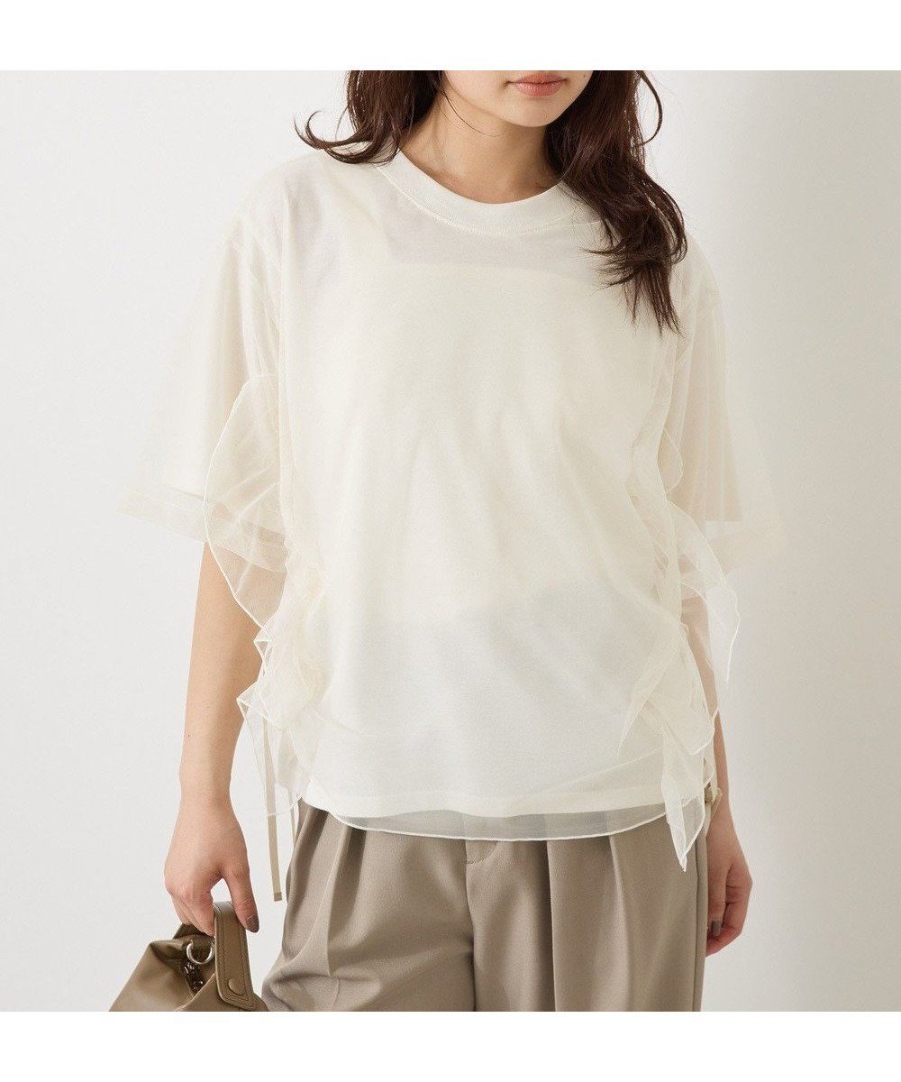 【アメリカンホリック/AMERICAN HOLIC】のチュールレイヤードドロストトップス 人気、トレンドファッション・服の通販 founy(ファニー) ファッション Fashion レディースファッション Fashion for Women トップス・カットソー Cut & Sew Tops シャツ・ブラウス・オフィスカジュアル Elegant Blouses & Button-Ups ロングTシャツ・Tシャツ Longline T-Shirts & Tees カットソー・ベーシックTシャツ Cut-and-Sewn Tops / Stretch Tees & Basics おすすめ Recommended / Our Picks カットソー Cut and Sewn Top チュール Tulip, Tulip Motif ドッキング Docking, Mixed Material フェミニン Feminine, Girly フォルム Silhouette, Form フリル Frill, Ruffle ポケット Pocket, Pocket Detail 夏 Summer 春 Spring S/S・春夏 SS, Spring/Summer, Warm Season other-1|ID: prp329100004659904 ipo3291000000033723989