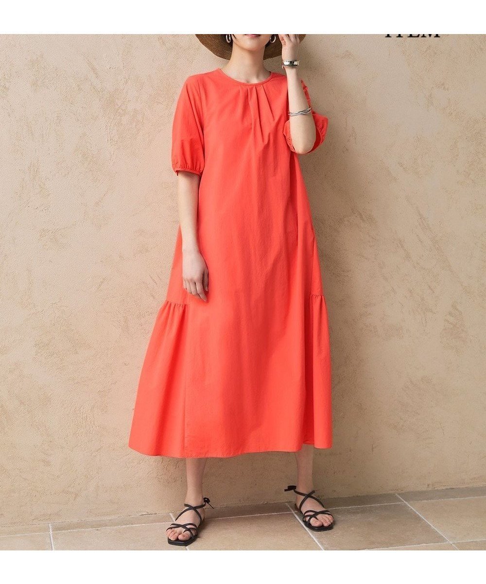【自由区/JIYU-KU】の【カタログ掲載・WEB限定・接触冷感・UVカット・洗える】ファンクショナル ドレス インテリア・キッズ・メンズ・レディースファッション・服の通販 founy(ファニー) 　ファッション　Fashion　レディースファッション　Fashion for Women　ワンピース　Dresses　フォーマル・パーティードレス・結婚式用ドレス　Elegant & Casual Dresses　春　Spring　洗える　Machine Washable　ギャザー　Gathered, Ruffled　ドレス　Dress, One-Piece　S/S・春夏　SS, Spring/Summer, Warm Season　夏　Summer　オレンジ|ID: prp329100004660230 ipo3291000000033725681