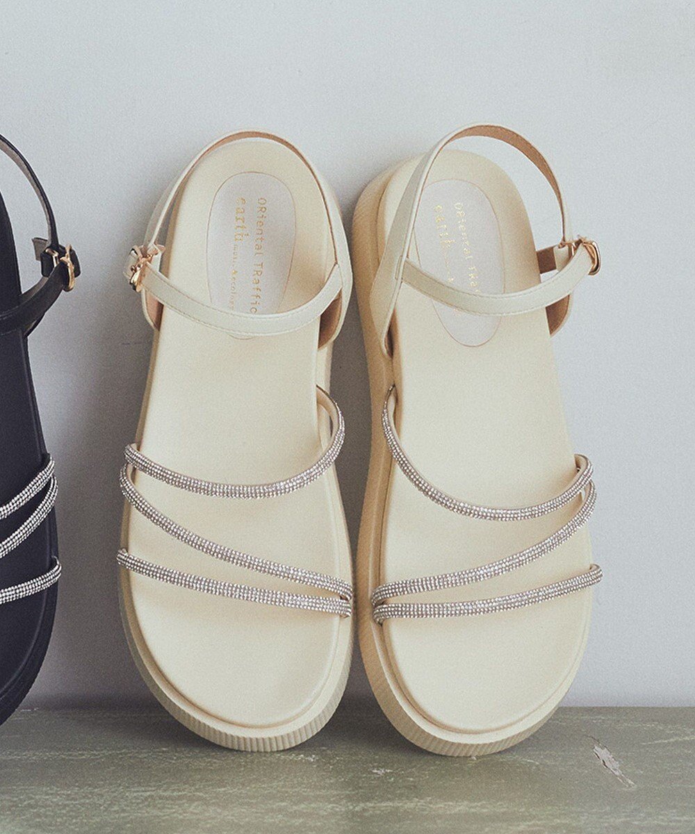 【アースミュージックアンドエコロジー/earth music&ecology】のORiental TRaffic ラインストーンサンダル インテリア・キッズ・メンズ・レディースファッション・服の通販 founy(ファニー) ファッション Fashion レディースファッション Fashion for Women おすすめ Recommended / Our Picks サンダル Sandals, Summer Shoes ストラップサンダル Strappy Sandals, Strap Sandals ストーン Stone, Gem-Like ダウン Down, Puffer フラット Flat, Flat Shoes ラップ Wrap, Wrap Design 夏 Summer 春 Spring S/S・春夏 SS, Spring/Summer, Warm Season Ivory|ID: prp329100004660245 ipo3291000000033725738