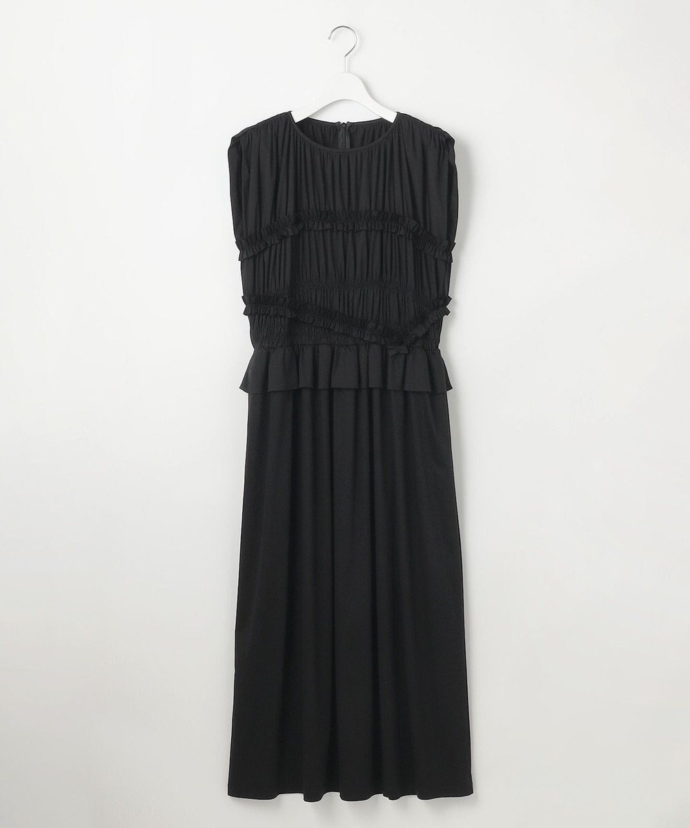 【23区/NIJYUSANKU】の【GOLD LABEL】ファインスムースジャージー ワンピース インテリア・キッズ・メンズ・レディースファッション・服の通販 founy(ファニー) ファッション Fashion レディースファッション Fashion for Women ワンピース Dresses 春 Spring 秋 Autumn ギャザー Gathered, Ruffled コンパクト Compact, Small Size シャーリング Shirring, Ruched シンプル Simple, Minimal ストレッチ Stretch, Stretchy Fabric なめらか Smooth, Silky Texture フォルム Silhouette, Form フリル Frill, Ruffle ペプラム Peplum, Flared Hem S/S・春夏 SS, Spring/Summer, Warm Season 夏 Summer エレガント 上品 Elegant 2025年 2025 2025春夏・S/S Spring/Summer 2025 SS25 ブラック系|ID: prp329100004660302 ipo3291000000033725951