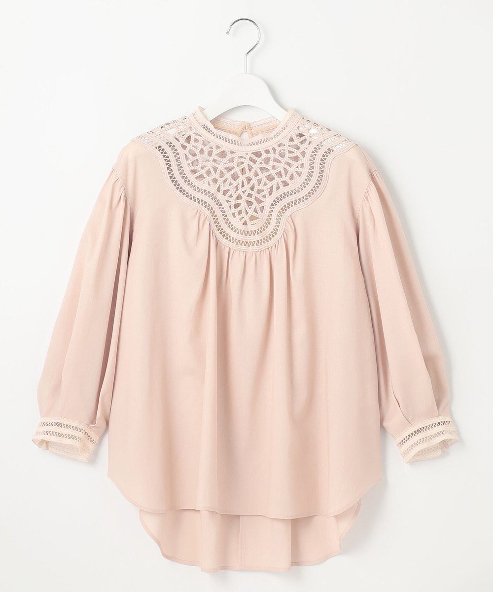 【23区/NIJYUSANKU】の【GOLD LABEL】モダンコットン レースコンビ ブラウス インテリア・キッズ・メンズ・レディースファッション・服の通販 founy(ファニー) ファッション Fashion レディースファッション Fashion for Women トップス・カットソー Cut & Sew Tops シャツ・ブラウス・オフィスカジュアル Elegant Blouses & Button-Ups 春 Spring 秋 Autumn コンビ Combo, Combination Style シンプル Simple, Minimal フォルム Silhouette, Form モダン Modern, Contemporary レース Lace, Lace Fabric S/S・春夏 SS, Spring/Summer, Warm Season 夏 Summer 2025年 2025 2025春夏・S/S Spring/Summer 2025 SS25 ピンク系|ID: prp329100004660316 ipo3291000000033725992