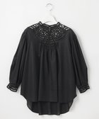 【23区/NIJYUSANKU】の【GOLD LABEL】モダンコットン レースコンビ ブラウス 人気、トレンドファッション・服の通販 founy(ファニー) ファッション Fashion レディースファッション Fashion for Women トップス・カットソー Cut & Sew Tops シャツ・ブラウス・オフィスカジュアル Elegant Blouses & Button-Ups 春 Spring 秋 Autumn コンビ Combo, Combination Style シンプル Simple, Minimal フォルム Silhouette, Form モダン Modern, Contemporary レース Lace, Lace Fabric S/S・春夏 SS, Spring/Summer, Warm Season 夏 Summer 2025年 2025 2025春夏・S/S Spring/Summer 2025 SS25 thumbnail ブラック系|ID: prp329100004660316 ipo3291000000033725993