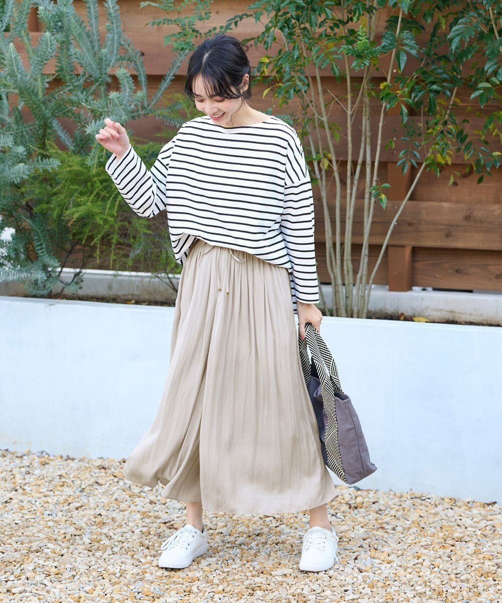 【エニー/ANY】の【洗濯機可能・ウエストゴム】リラックススカーチョ インテリア・キッズ・メンズ・レディースファッション・服の通販 founy(ファニー)  ファッション Fashion レディースファッション Fashion for Women パンツ Pants & Trousers サテン Satin, Glossy Fabric ドレープ Drape, Draping Fabric ポケット Pocket, Pocket Detail リラックス Relax, Relaxed Fit ワイド Wide, Wide Fit 夏 Summer 春 Spring S/S・春夏 SS, Spring/Summer, Warm Season 楽ちん Easy Fit, Comfortable ライトグレー|ID: prp329100004660409 ipo3291000000034317648