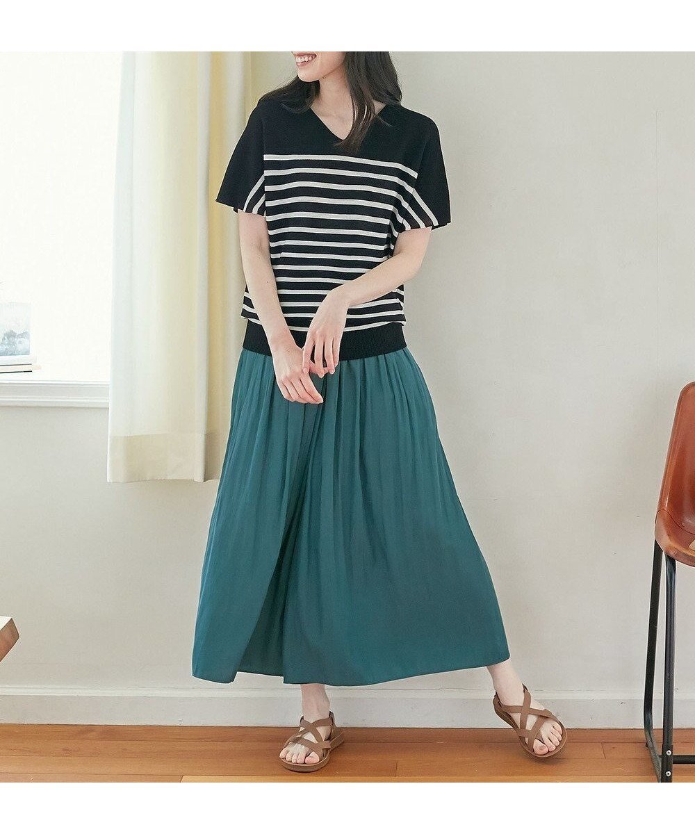 【エニー/ANY】の【洗濯機可能・ウエストゴム】リラックススカーチョ インテリア・キッズ・メンズ・レディースファッション・服の通販 founy(ファニー)  ファッション Fashion レディースファッション Fashion for Women パンツ Pants & Trousers サテン Satin, Glossy Fabric ドレープ Drape, Draping Fabric ポケット Pocket, Pocket Detail リラックス Relax, Relaxed Fit ワイド Wide, Wide Fit 夏 Summer 春 Spring S/S・春夏 SS, Spring/Summer, Warm Season 楽ちん Easy Fit, Comfortable グリーン|ID: prp329100004660409 ipo3291000000034317653