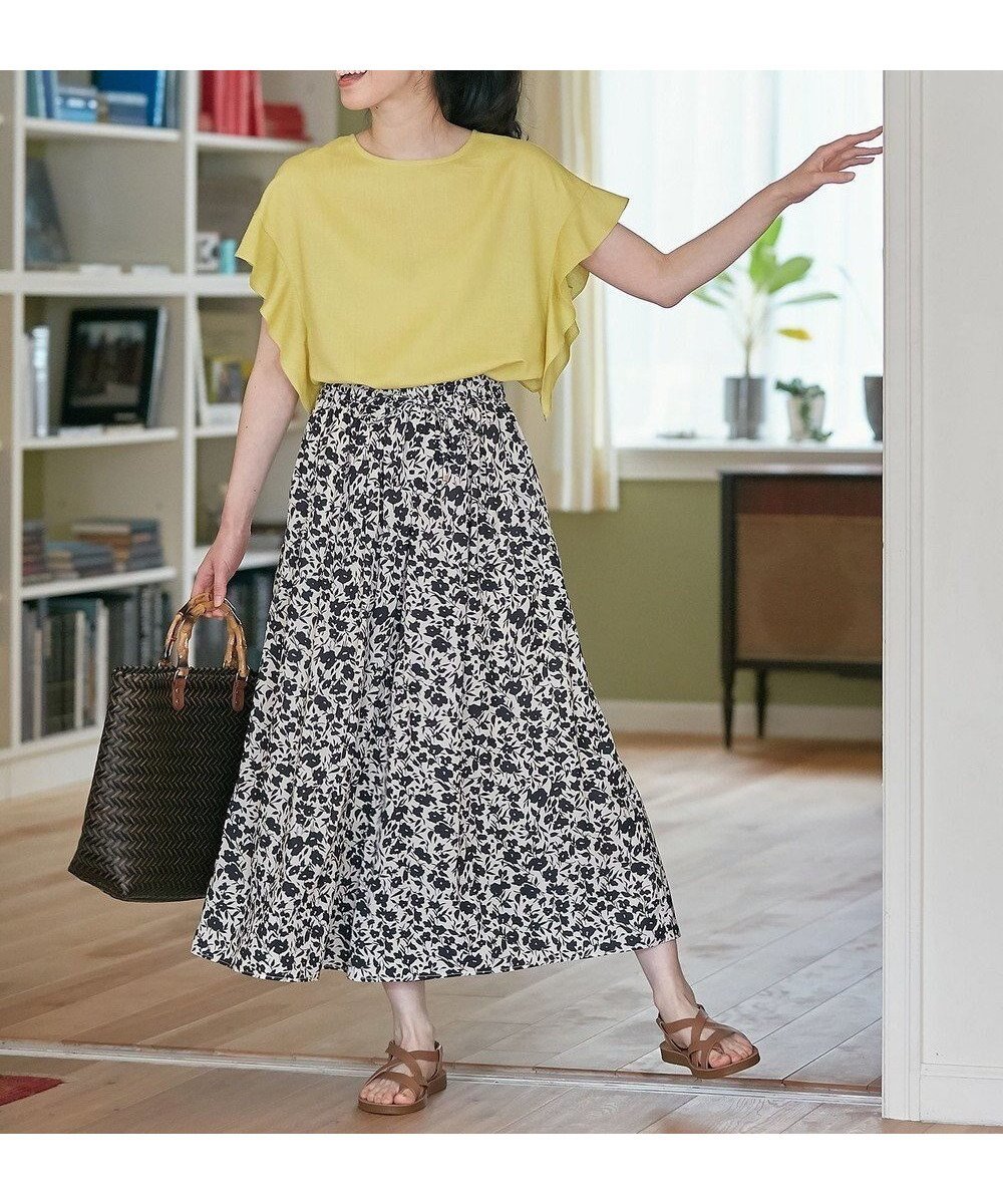 【エニー/ANY】の【洗濯機可能・ウエストゴム】リラックススカーチョ インテリア・キッズ・メンズ・レディースファッション・服の通販 founy(ファニー)  ファッション Fashion レディースファッション Fashion for Women パンツ Pants & Trousers サテン Satin, Glossy Fabric ドレープ Drape, Draping Fabric ポケット Pocket, Pocket Detail リラックス Relax, Relaxed Fit ワイド Wide, Wide Fit 夏 Summer 春 Spring S/S・春夏 SS, Spring/Summer, Warm Season 楽ちん Easy Fit, Comfortable オフベース×ブラックプリント|ID: prp329100004660409 ipo3291000000034317656