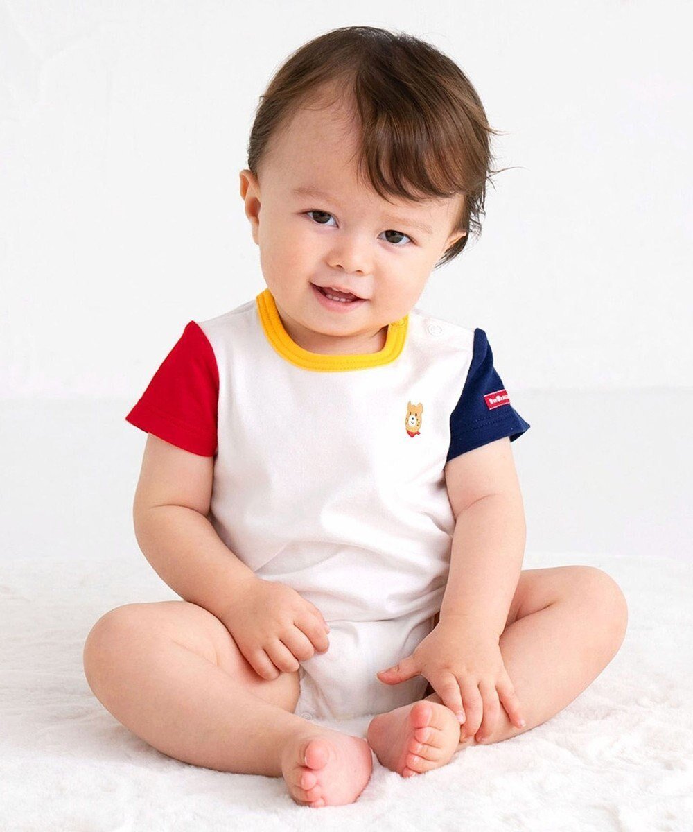 【ミキハウスホットビスケッツ/MIKI HOUSE HOT BISCUITS / KIDS】の【70-80cm】【Everyday Series】ワンポイント 半袖ボディシャツ 人気、トレンドファッション・服の通販 founy(ファニー) 　ファッション　Fashion　キッズファッション　Fashion for Kids　カラフル　Colorful Design　ベビー　Baby, Babywear　ベーシック　Basic, Essential　ボーダー　Border, Stripe　ロンパース　Romper, Jumpsuit　ワンポイント　One Point, Statement Accent　半袖　Short Sleeve, Half Sleeve　夏　Summer　定番　Standard, Basic Item　春　Spring　S/S・春夏　SS, Spring/Summer, Warm Season　長袖　Long Sleeve, Full Sleeve　 other-1|ID: prp329100004660415 ipo3291000000034628466