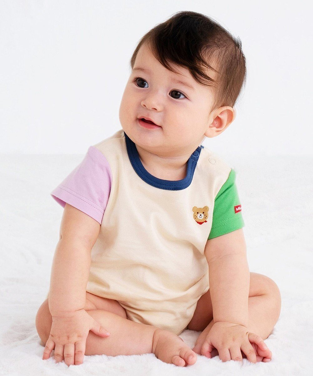 【ミキハウスホットビスケッツ/MIKI HOUSE HOT BISCUITS / KIDS】の【70-80cm】【Everyday Series】ワンポイント 半袖ボディシャツ インテリア・キッズ・メンズ・レディースファッション・服の通販 founy(ファニー) 　ファッション　Fashion　キッズファッション　Fashion for Kids　カラフル　Colorful Design　ベビー　Baby, Babywear　ベーシック　Basic, Essential　ボーダー　Border, Stripe　ロンパース　Romper, Jumpsuit　ワンポイント　One Point, Statement Accent　半袖　Short Sleeve, Half Sleeve　夏　Summer　定番　Standard, Basic Item　春　Spring　S/S・春夏　SS, Spring/Summer, Warm Season　長袖　Long Sleeve, Full Sleeve　アイボリー|ID: prp329100004660415 ipo3291000000034628469