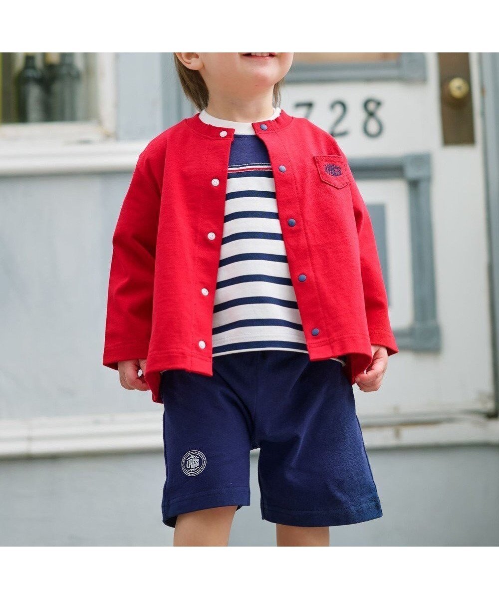 【ジェイ プレス/J.PRESS / KIDS】の【BOX付き】【80-90㎝】カーディガン 半袖Tシャツ パンツ セット インテリア・キッズ・メンズ・レディースファッション・服の通販 founy(ファニー) 　ファッション　Fashion　キッズファッション　Fashion for Kids　ボトムス　Bottoms　春　Spring　カーディガン　Cardigan, Knitwear　スマホ　Smartphone, Mobile Device　セパレート　Separate, Two-Piece　トレンド　Trend, Trending Now　定番　Standard, Basic Item　人気　Popular, Best Seller　長袖　Long Sleeve, Full Sleeve　ベビー　Baby, Babywear　ベーシック　Basic, Essential　ボーダー　Border, Stripe　ポケット　Pocket, Pocket Detail　半袖　Short Sleeve, Half Sleeve　無地　Plain, Solid Color　ロング　Long, Long-Length　楽ちん　Easy Fit, Comfortable　S/S・春夏　SS, Spring/Summer, Warm Season　おすすめ　Recommended / Our Picks　夏　Summer　ギフト プレゼント　Gift / Present　ネイビー系1|ID: prp329100004660426 ipo3291000000036260320