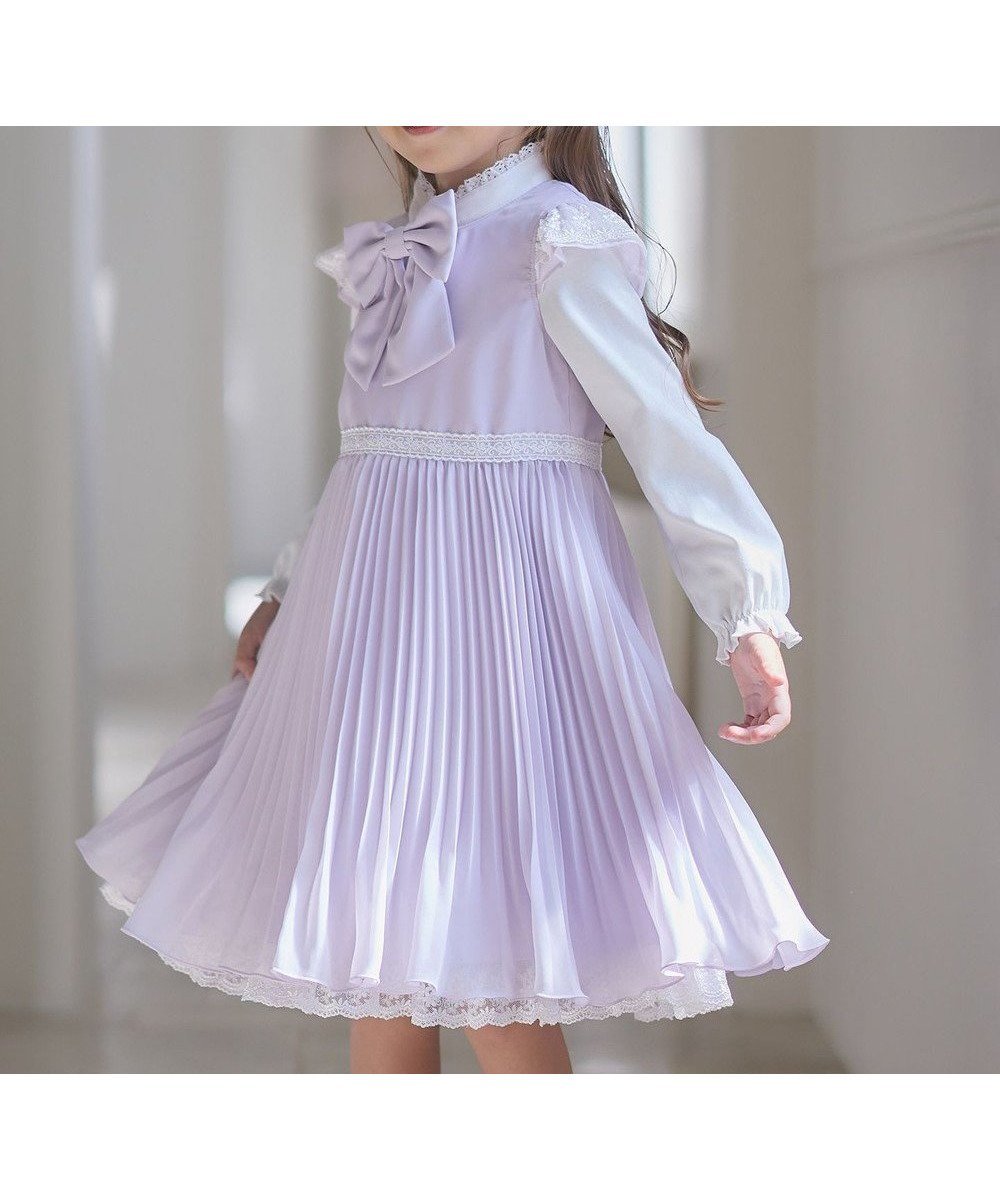 【エニィ/ANY / KIDS】のシフォン プリーツ ワンピース インテリア・キッズ・メンズ・レディースファッション・服の通販 founy(ファニー) ファッション Fashion キッズファッション Fashion for Kids ワンピース Dresses おすすめ Recommended / Our Picks エレガント 上品 Elegant カーディガン Cardigan, Knitwear ギャザー Gathered, Ruffled シフォン Chiffon, Lightweight Fabric セレモニー Ceremony プリーツ Pleats, Pleated ボレロ Bolero, Short Cardigan リボン Ribbon, Bow レース Lace, Lace Fabric 入学式 Entrance Ceremony 切替 Switching, Contrast Panel 夏 Summer 春 Spring S/S・春夏 SS, Spring/Summer, Warm Season 洗える Machine Washable 結婚式 Wedding ラベンダー|ID: prp329100004660442 ipo3291000000034377257