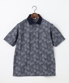 【ジョセフ アブード/JOSEPH ABBOUD / MEN】の【吸水速乾】リーフ柄ジャガード 半袖 ポロシャツ ダルブルー系|ID: prp329100004660502 ipo3291000000034484503