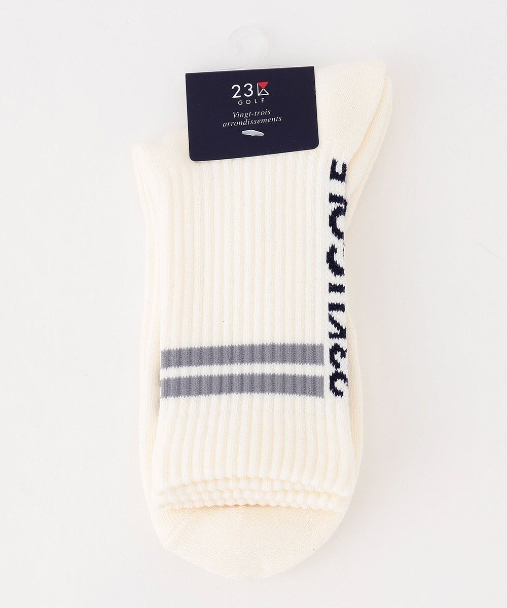 【23区 ゴルフ/23区GOLF / MEN】の【MEN】ロゴライン 18センチ丈ソックス インテリア・キッズ・メンズ・レディースファッション・服の通販 founy(ファニー) 　ファッション　Fashion　メンズファッション　Fashion for Men　シューズ・靴　Shoes　スポーティ　Sporty, Casual Athletic　ソックス　Socks, Hosiery　ベーシック　Basic, Essential　ホワイト系|ID: prp329100004660506 ipo3291000000033726760